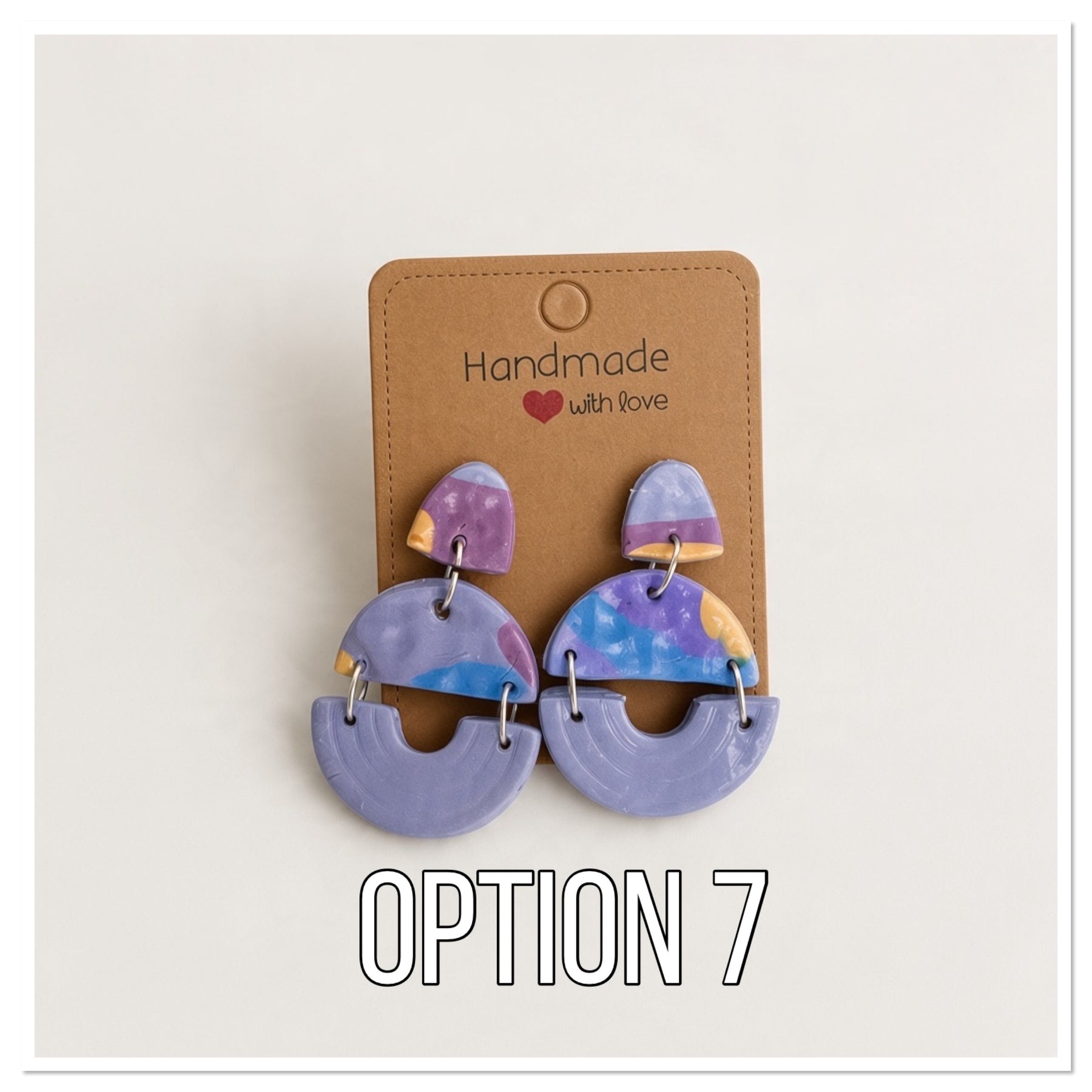 Lavender Skies Marbled Polymer Clay Earring Collection