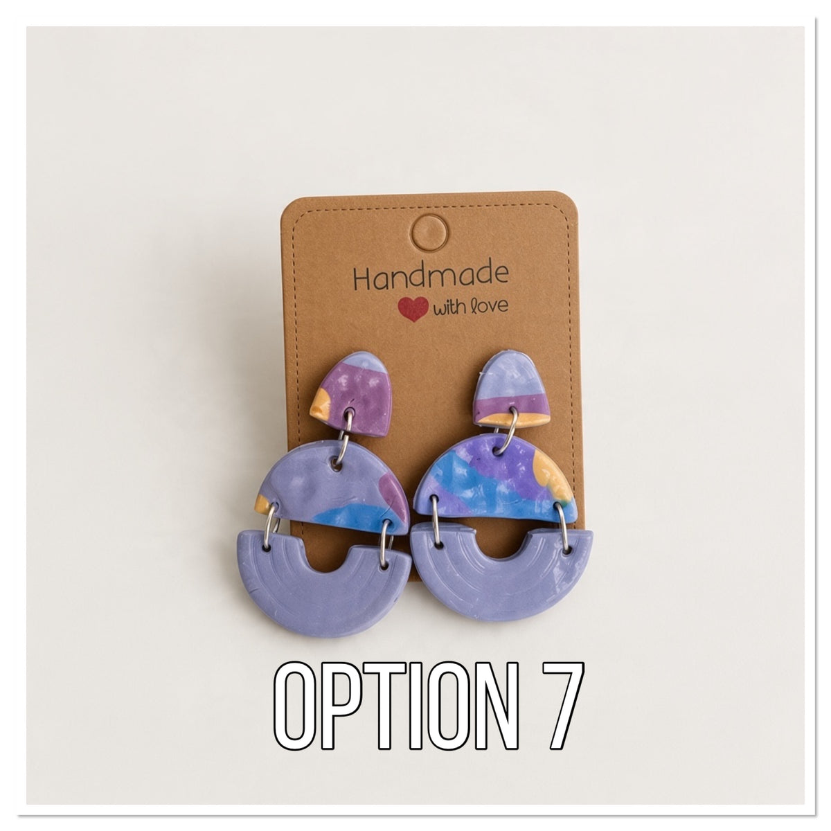 Lavender Skies Marbled Polymer Clay Earring Collection