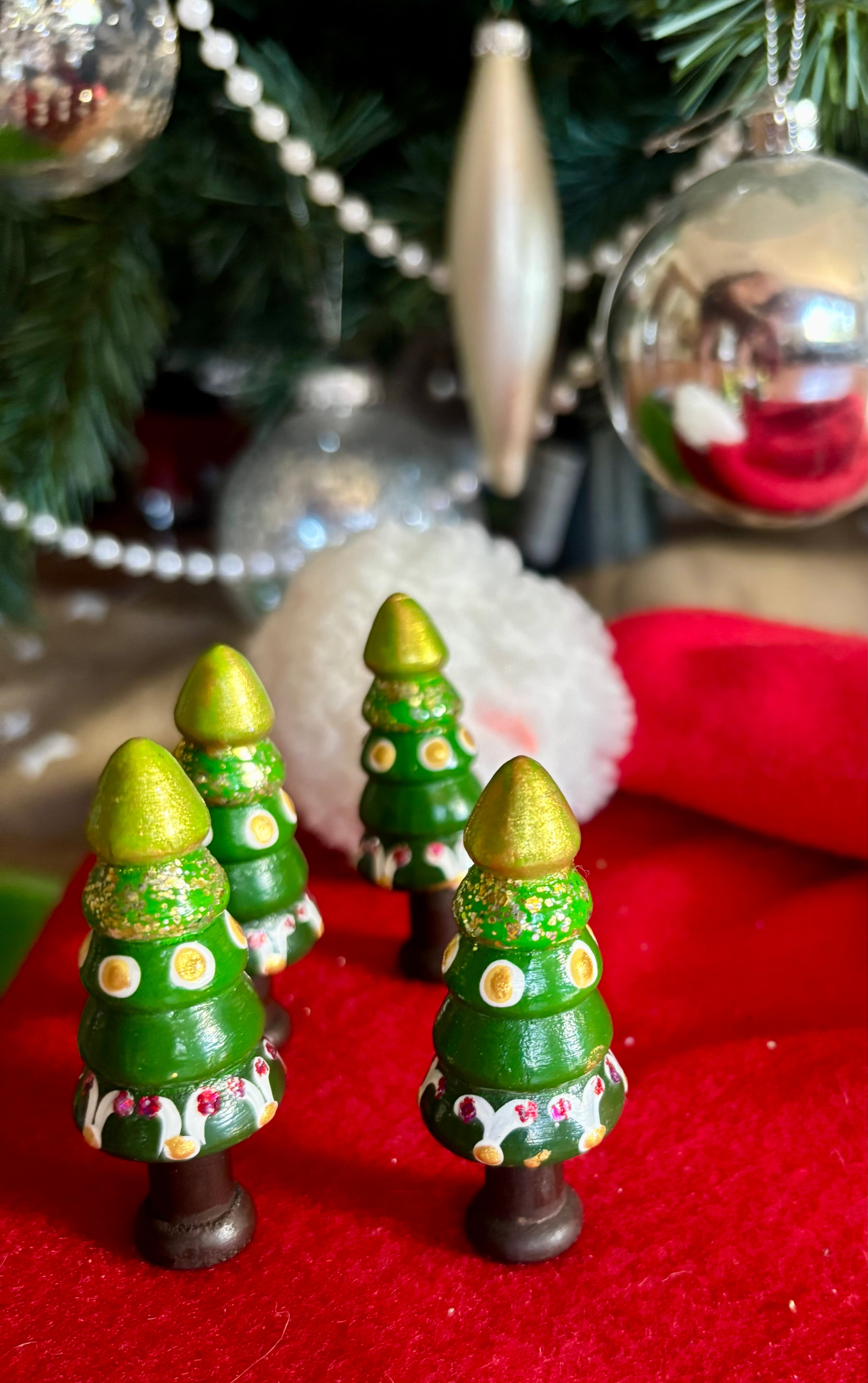 Hand painted Mini trees sets of 3 mixed choice