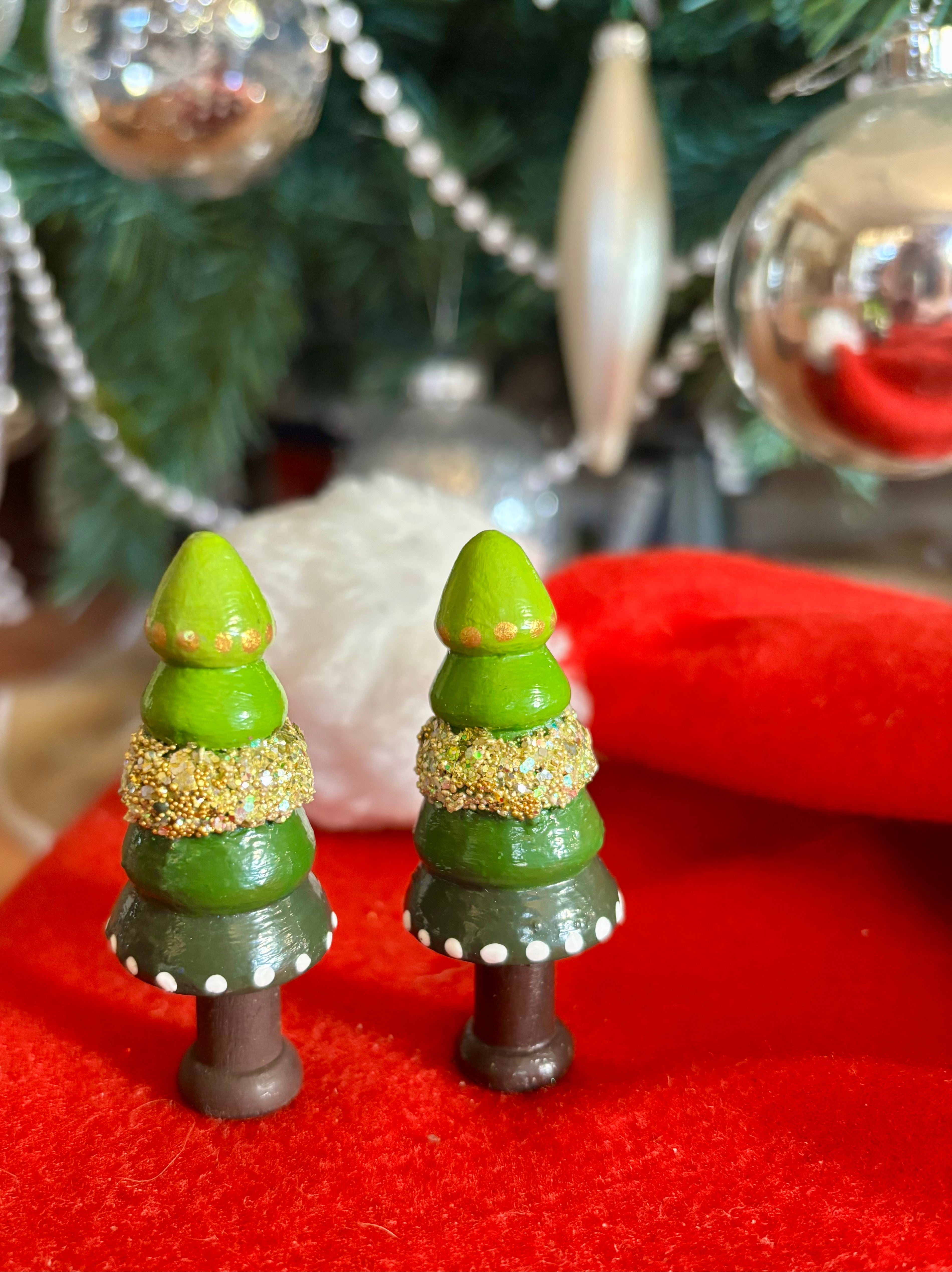 Hand painted Mini trees sets of 3 mixed choice