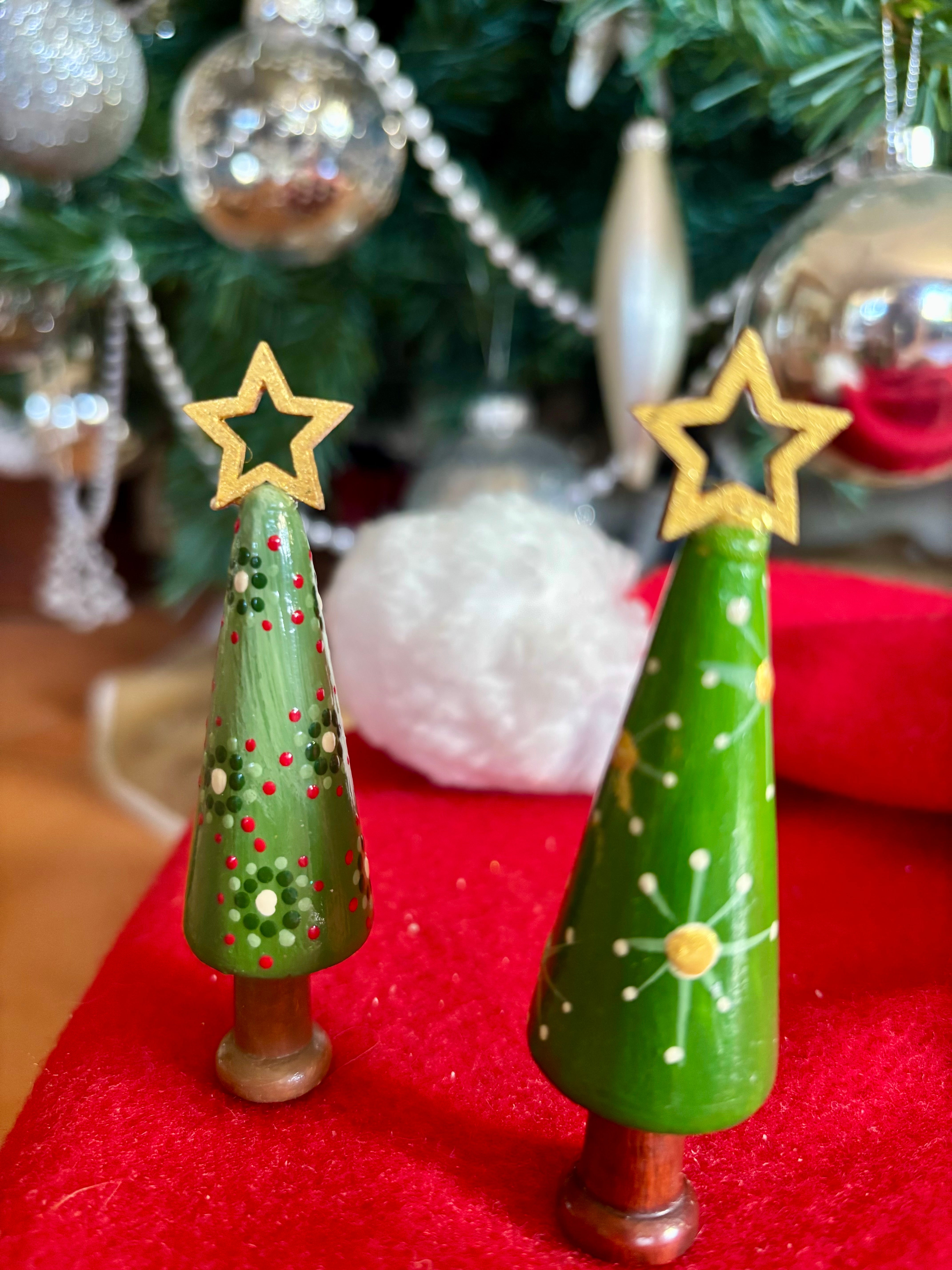 Hand painted Mini trees sets of 3 mixed choice