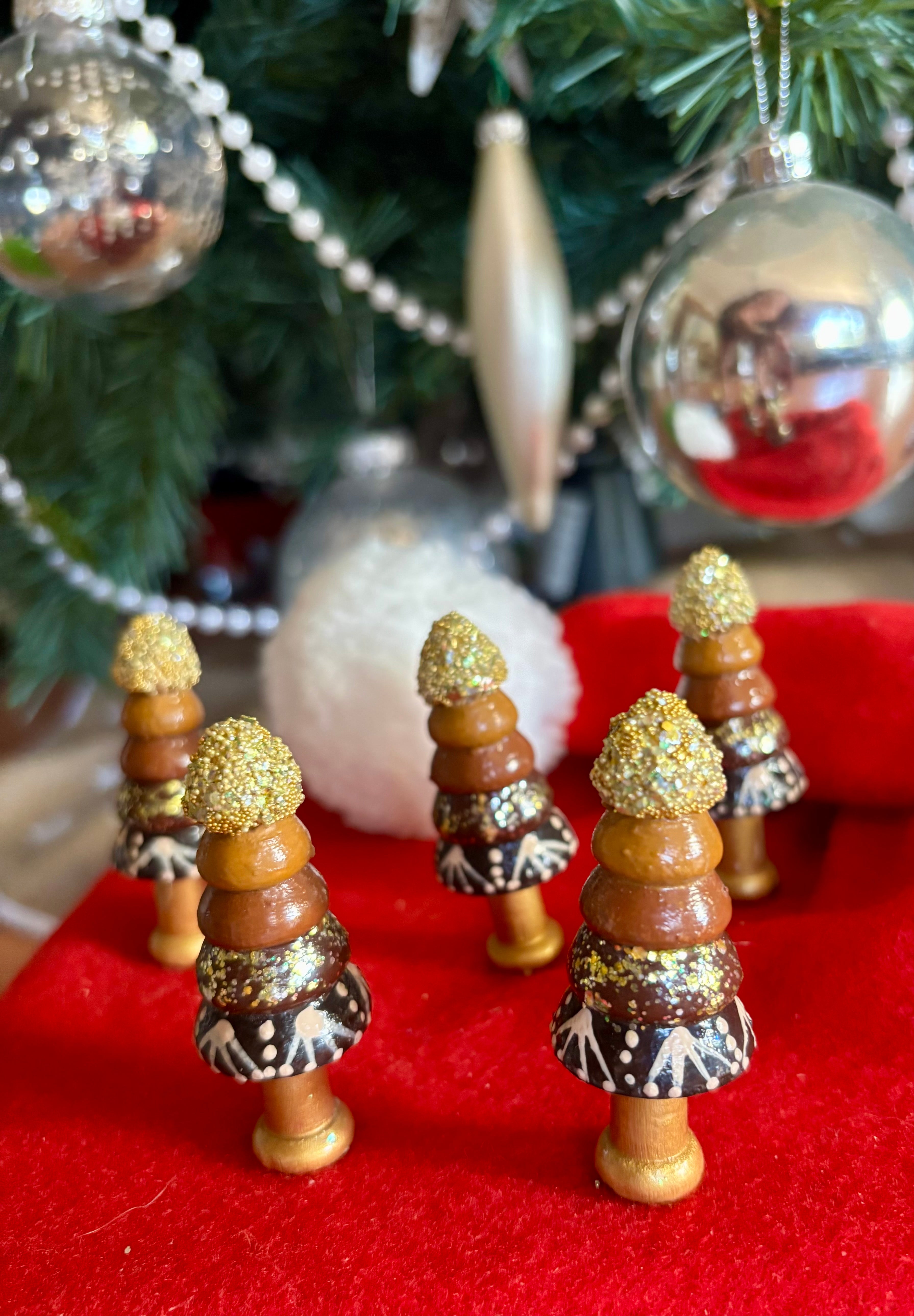 Hand painted Mini trees sets of 3 mixed choice