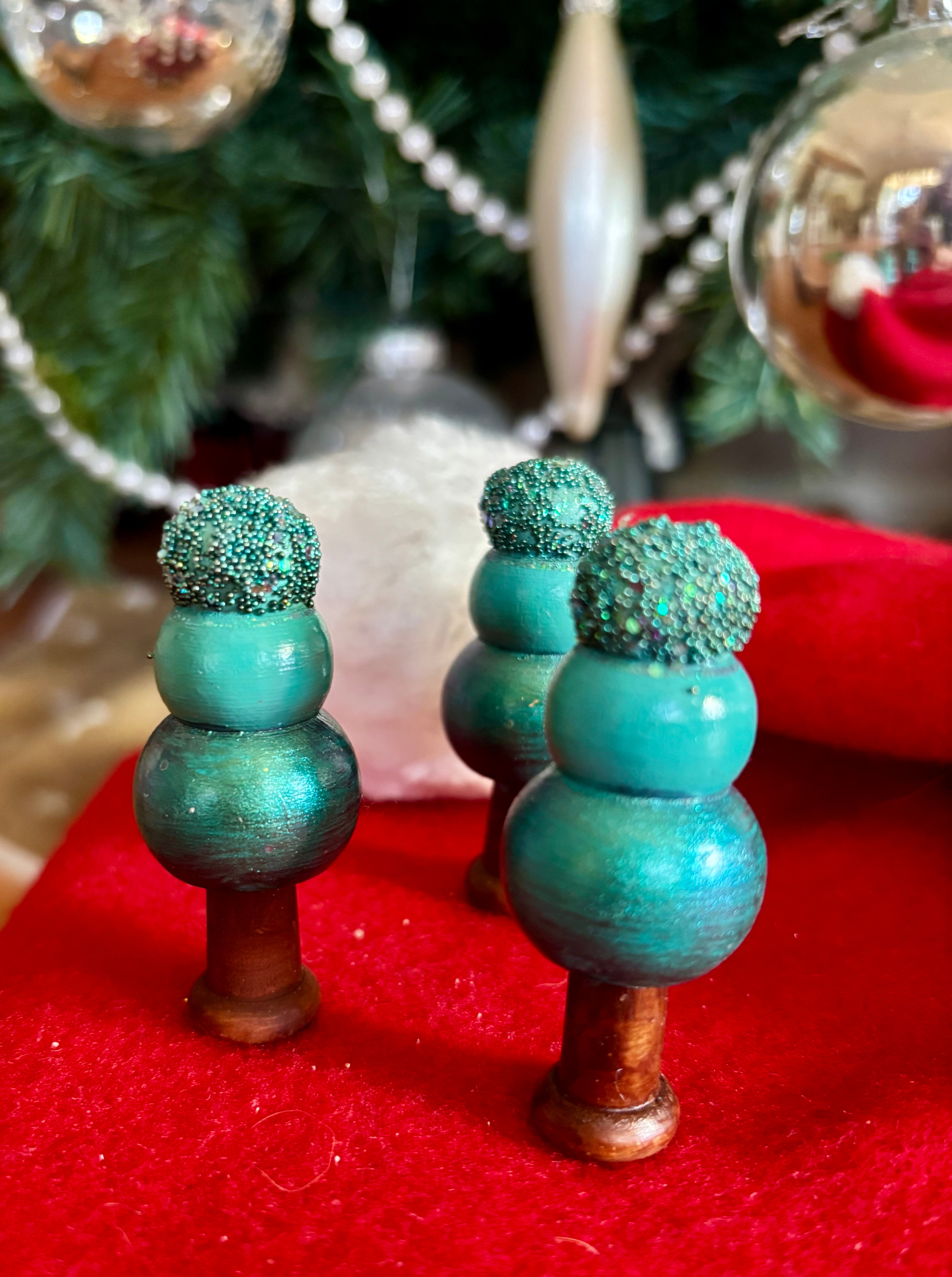 Hand painted Mini trees sets of 3 mixed choice