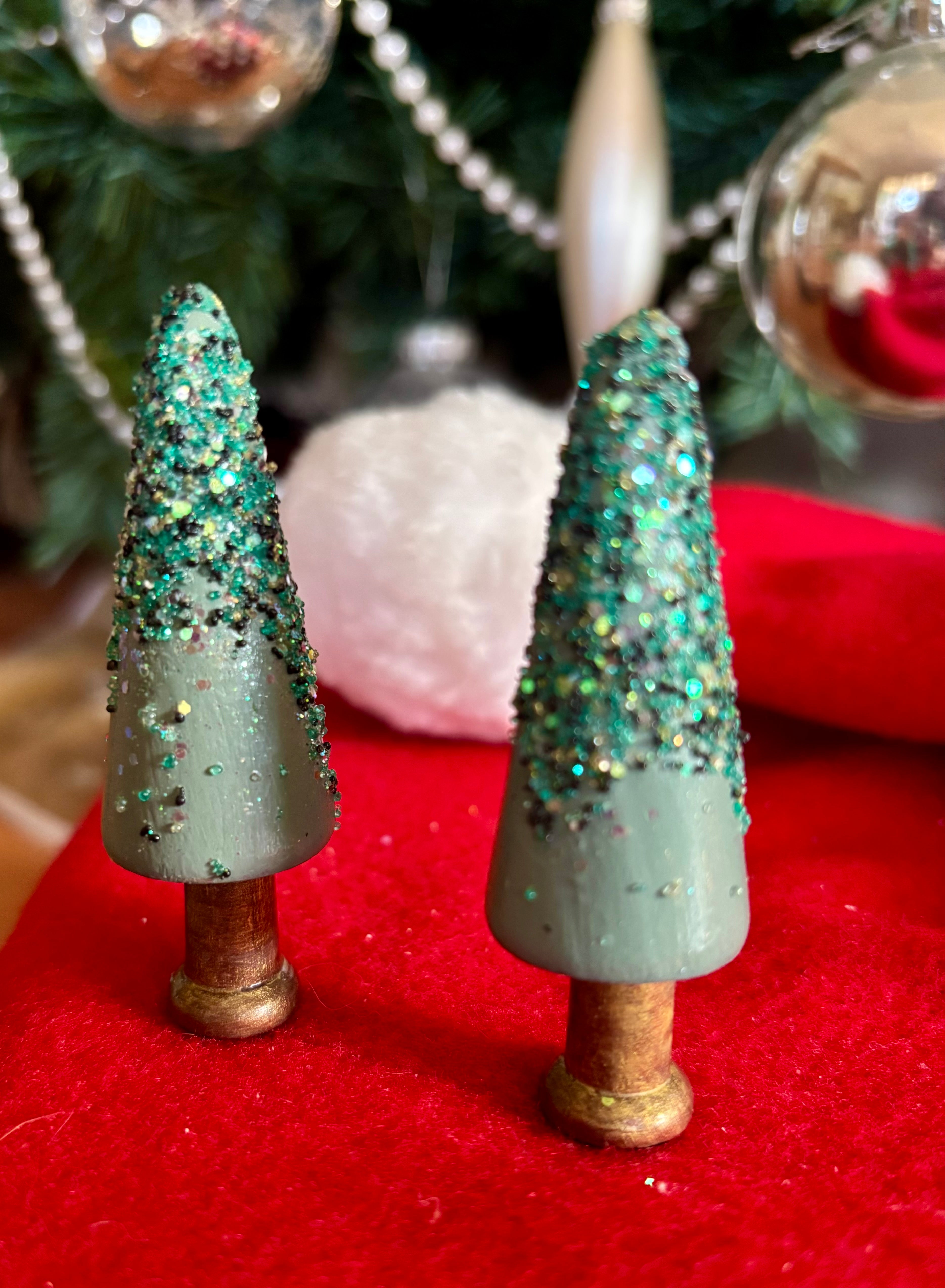 Hand painted Mini trees sets of 3 mixed choice