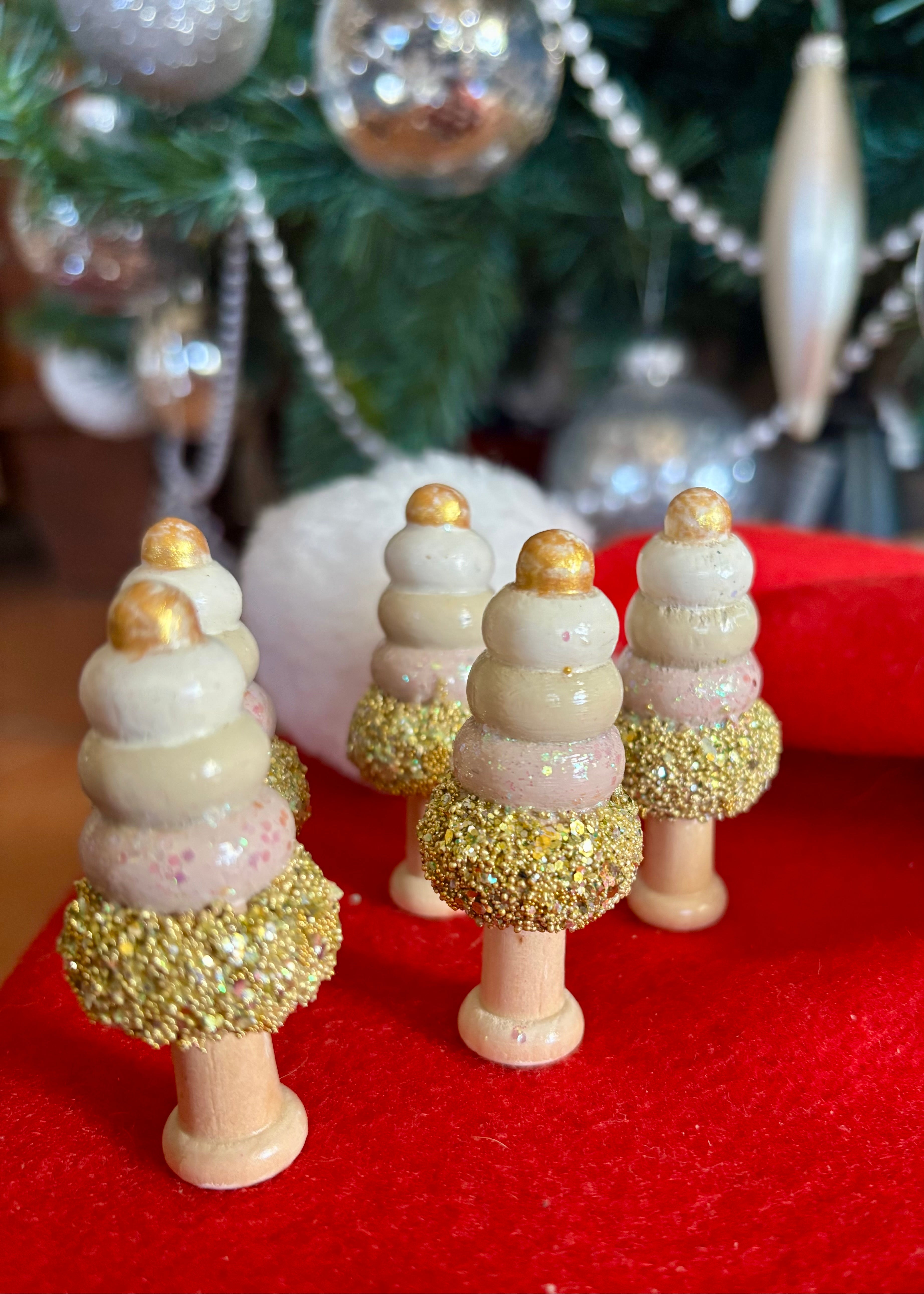 Hand painted Mini trees sets of 3 mixed choice