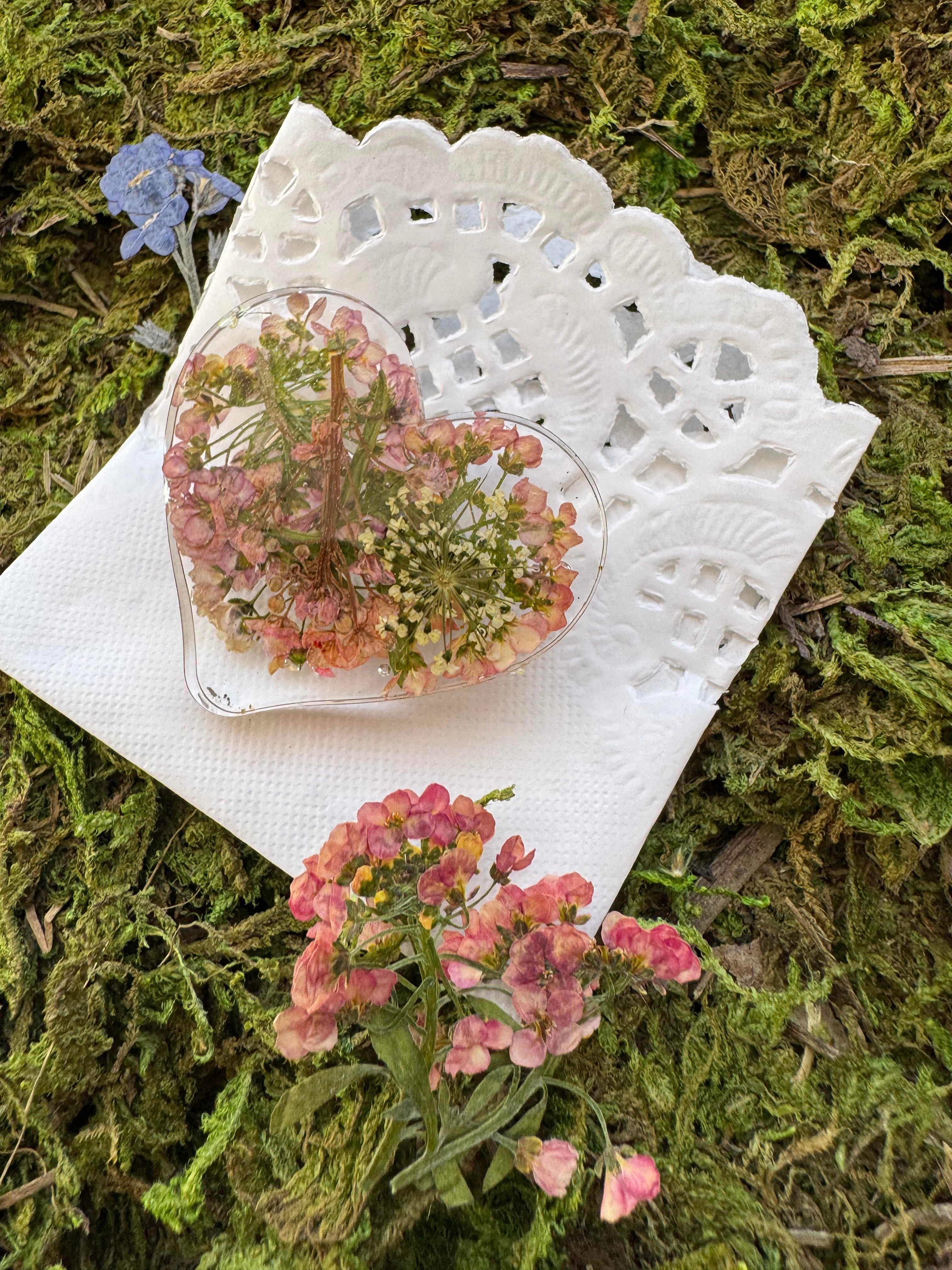 Dried Flower Resin Brooches