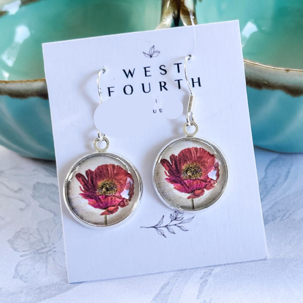 Remembrance Poppy Earrings • Poppy Flower Earrings