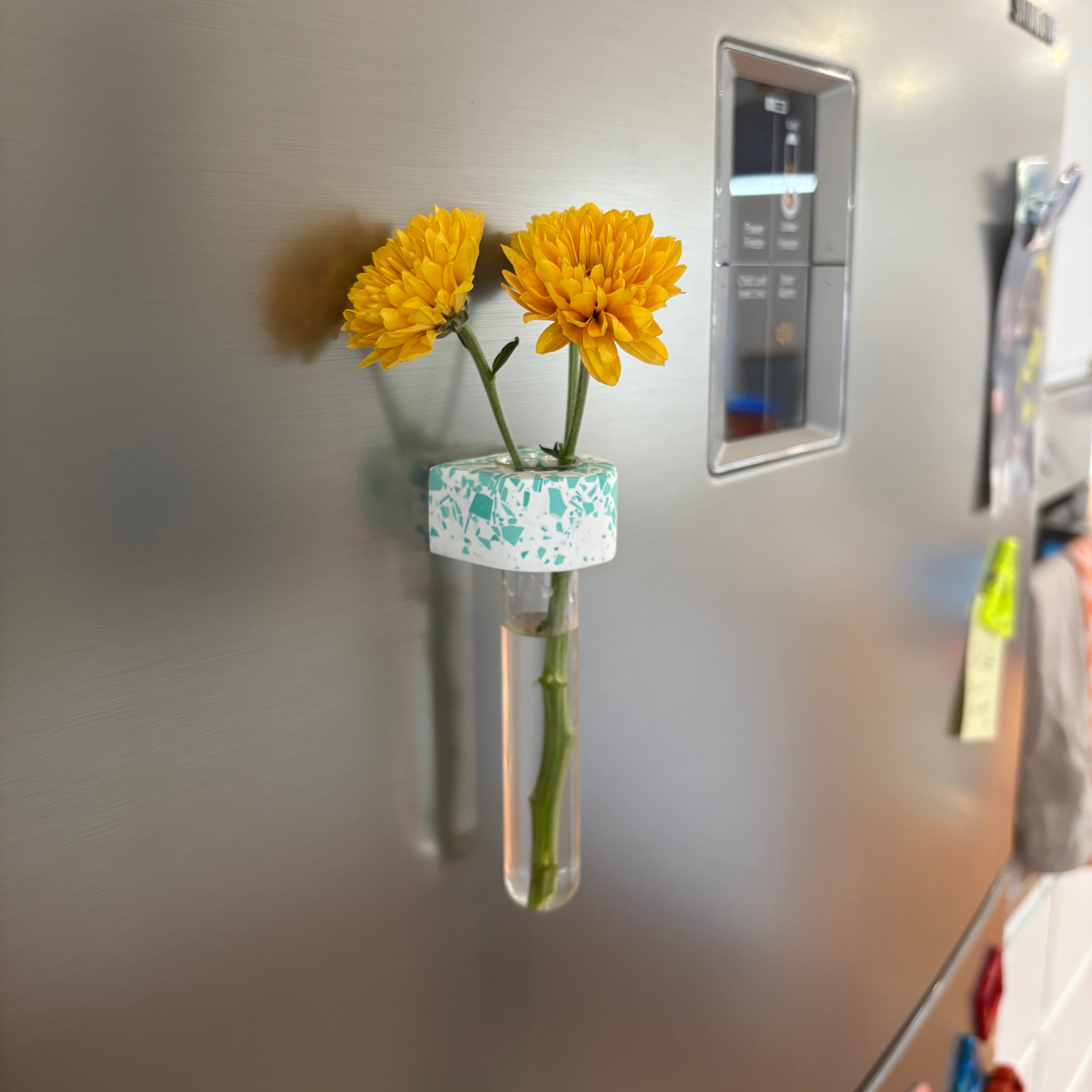 terrazzo magnetic test tube holder, fridge vase, propagation