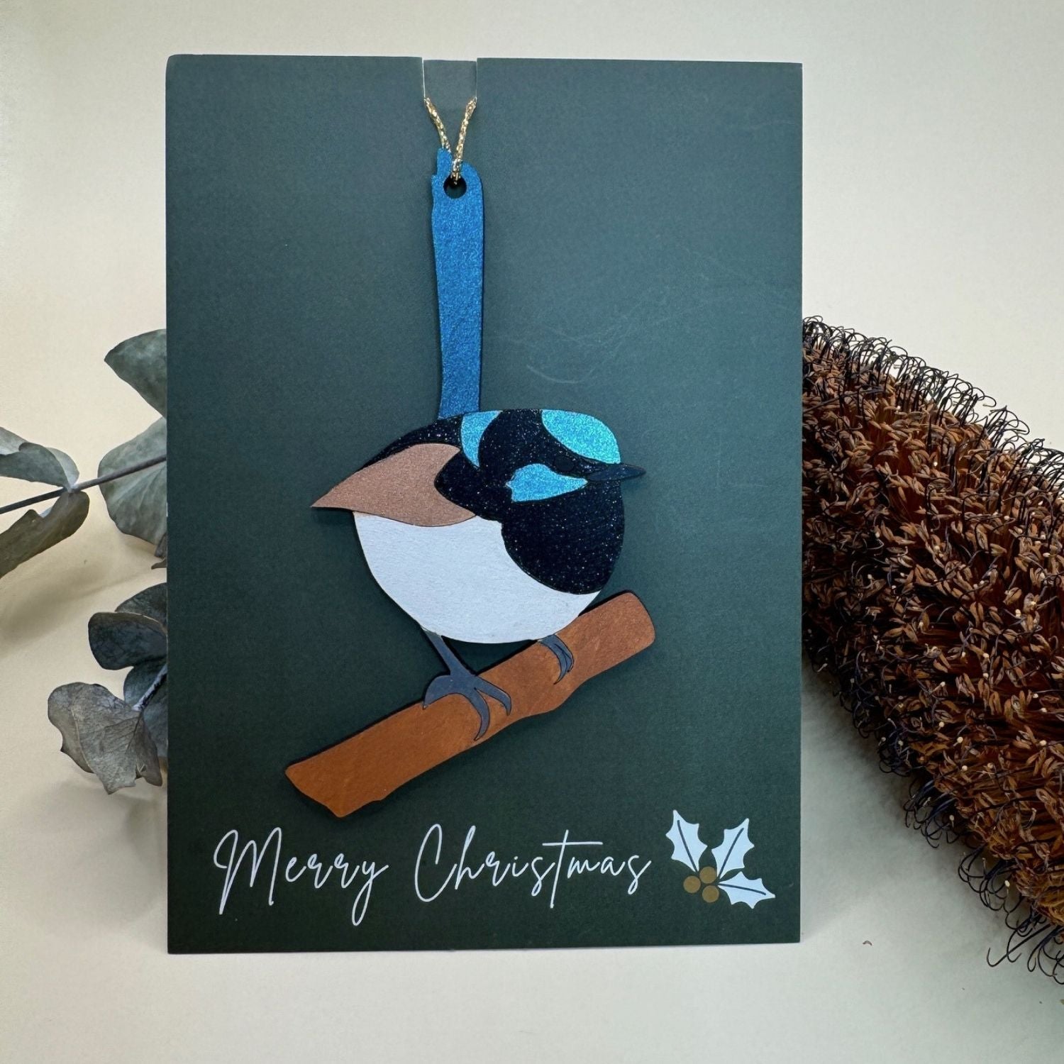 Superb Fairy Wren Hand Painted Christmas Decoration