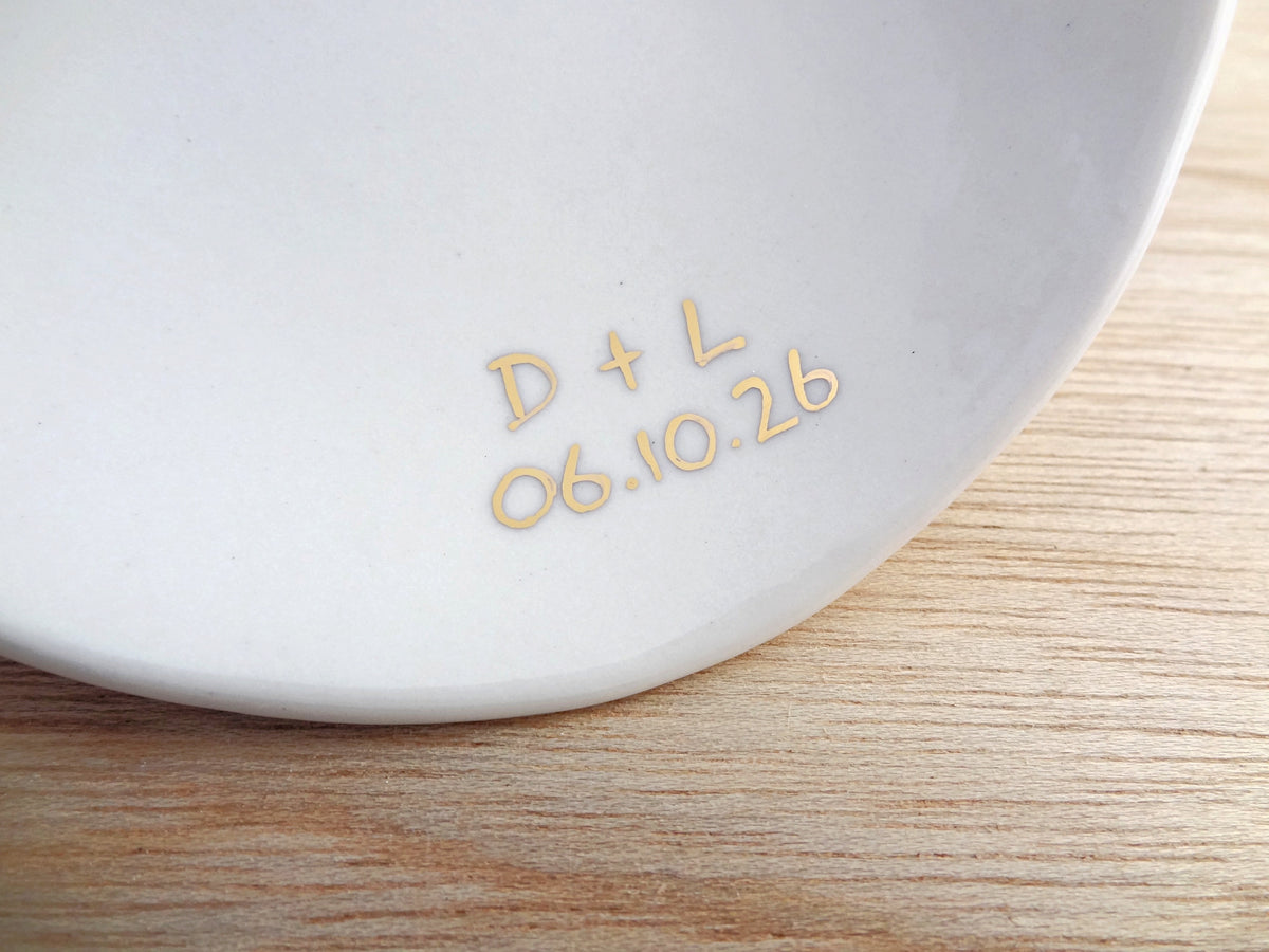 Personalised ring dish with custom initials. Ring holder, Custom Wedding Gift