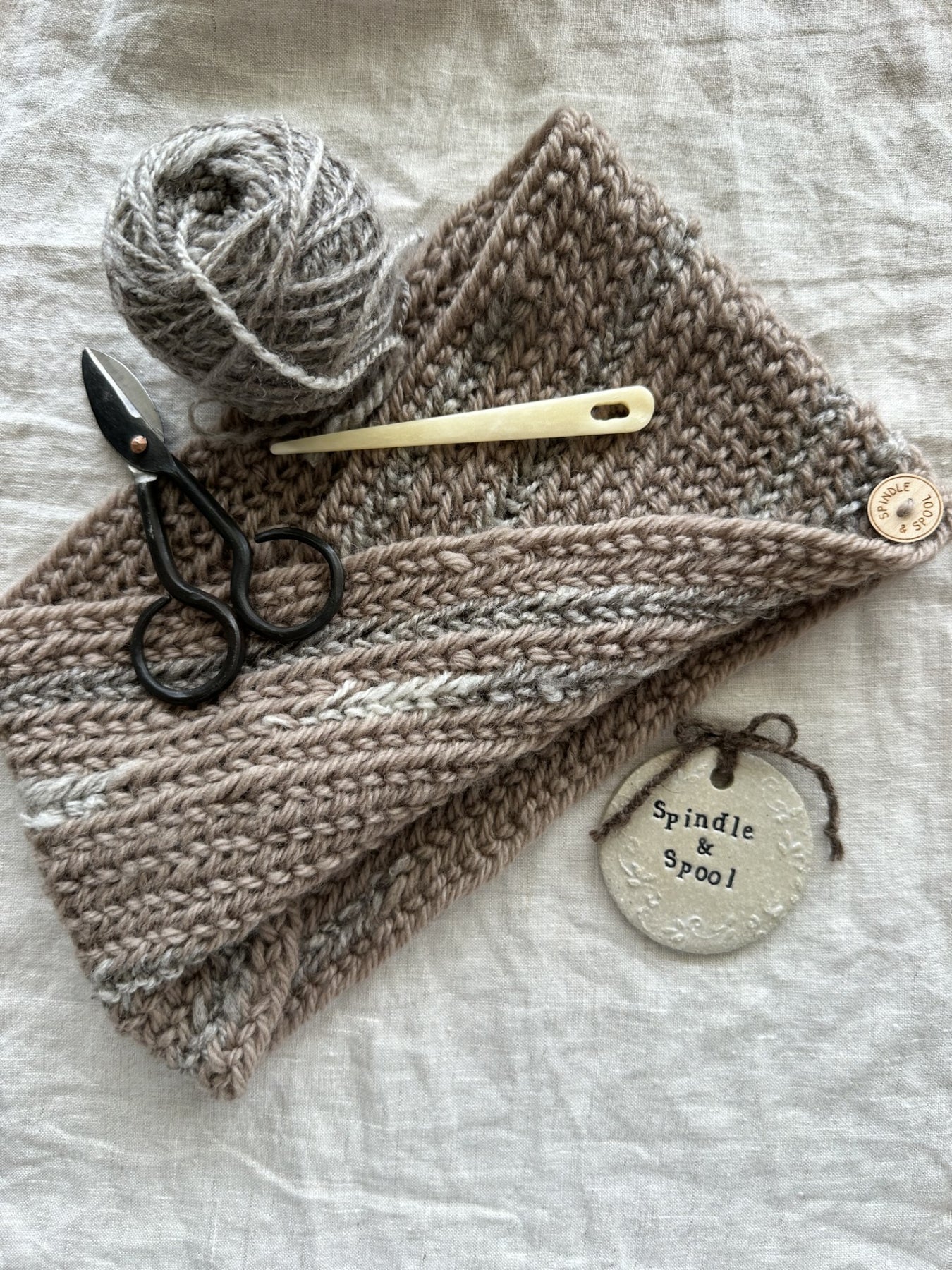 'Infinity' Viking Nalbinding Wool Cowl or Neck Warmer