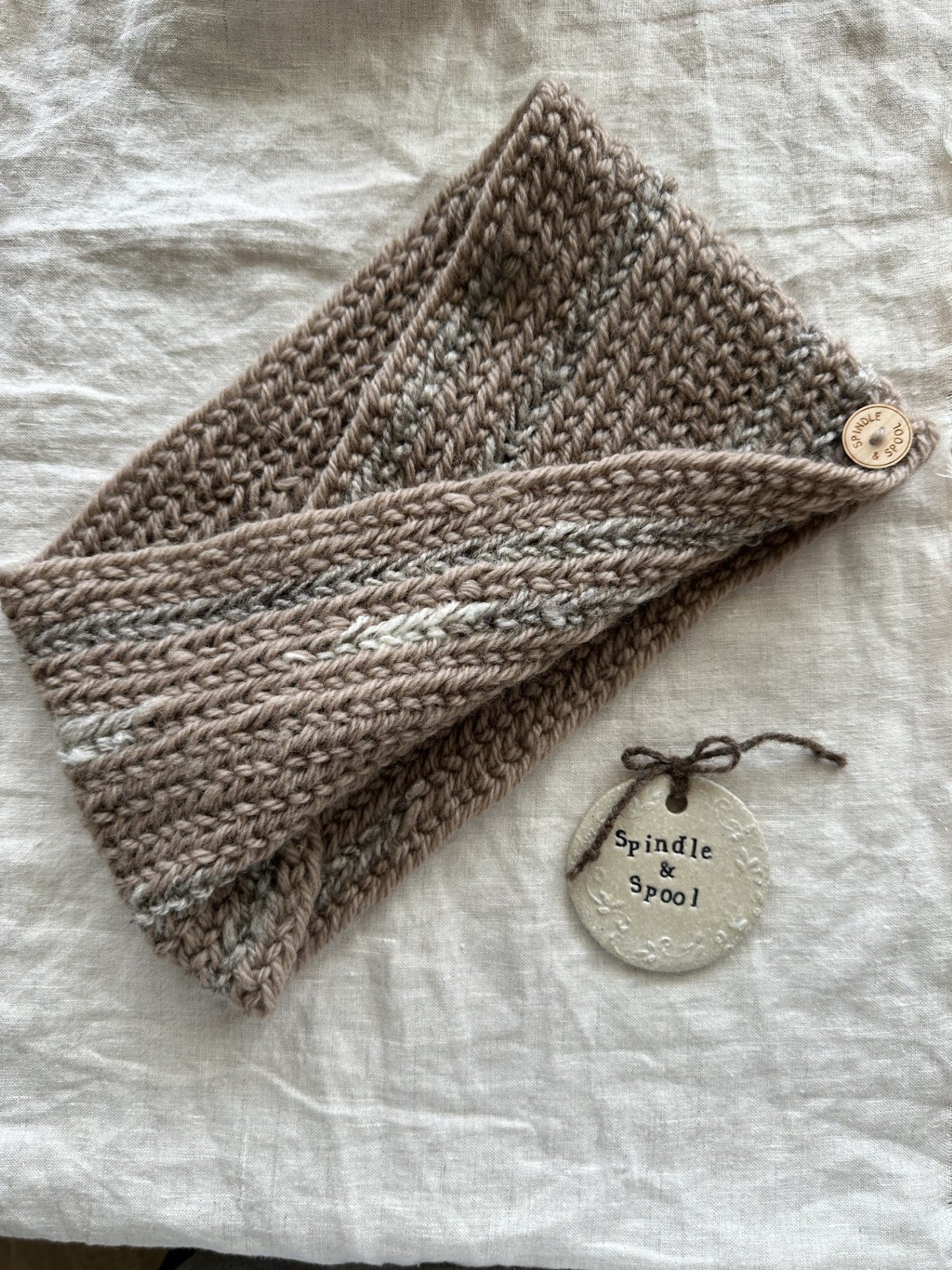'Infinity' Viking Nalbinding Wool Cowl or Neck Warmer