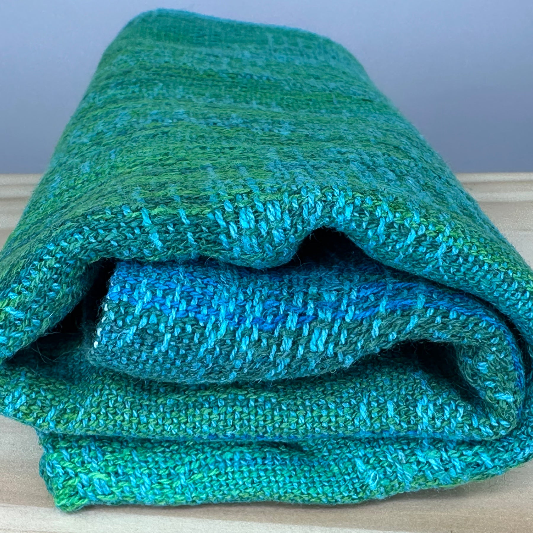 Hand-Dyed and Handwoven Linen/Cotton Tea Towels (Blue weft)