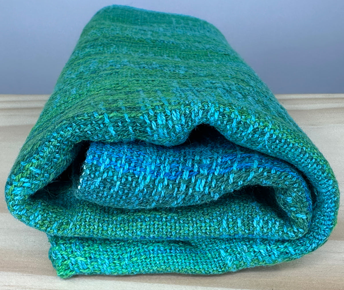 Hand-Dyed and Handwoven Linen/Cotton Tea Towels (Blue weft)