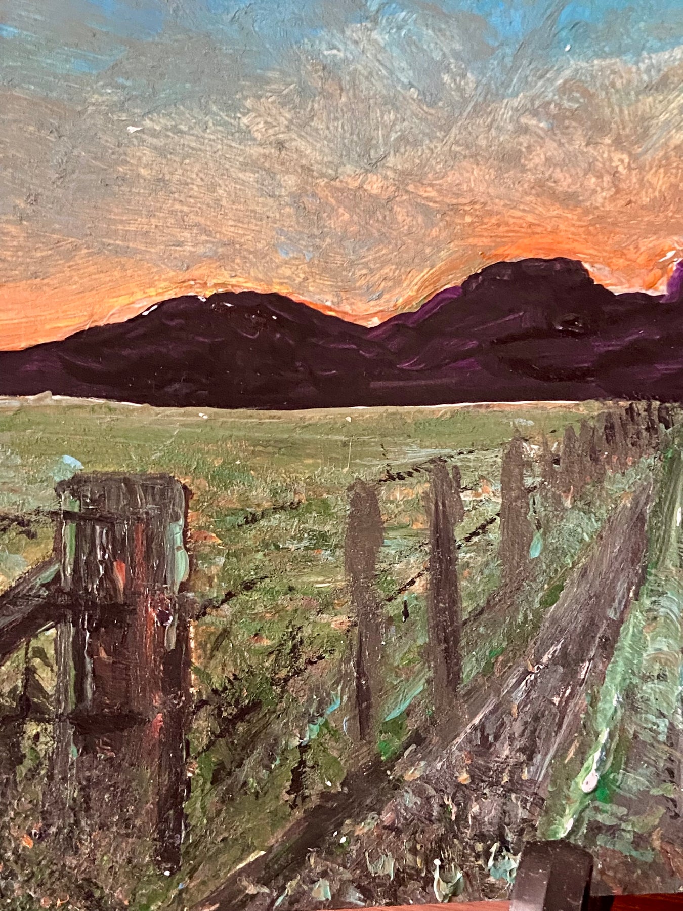 "Near Gloucester" original acrylic on card painting by Margo Humphries