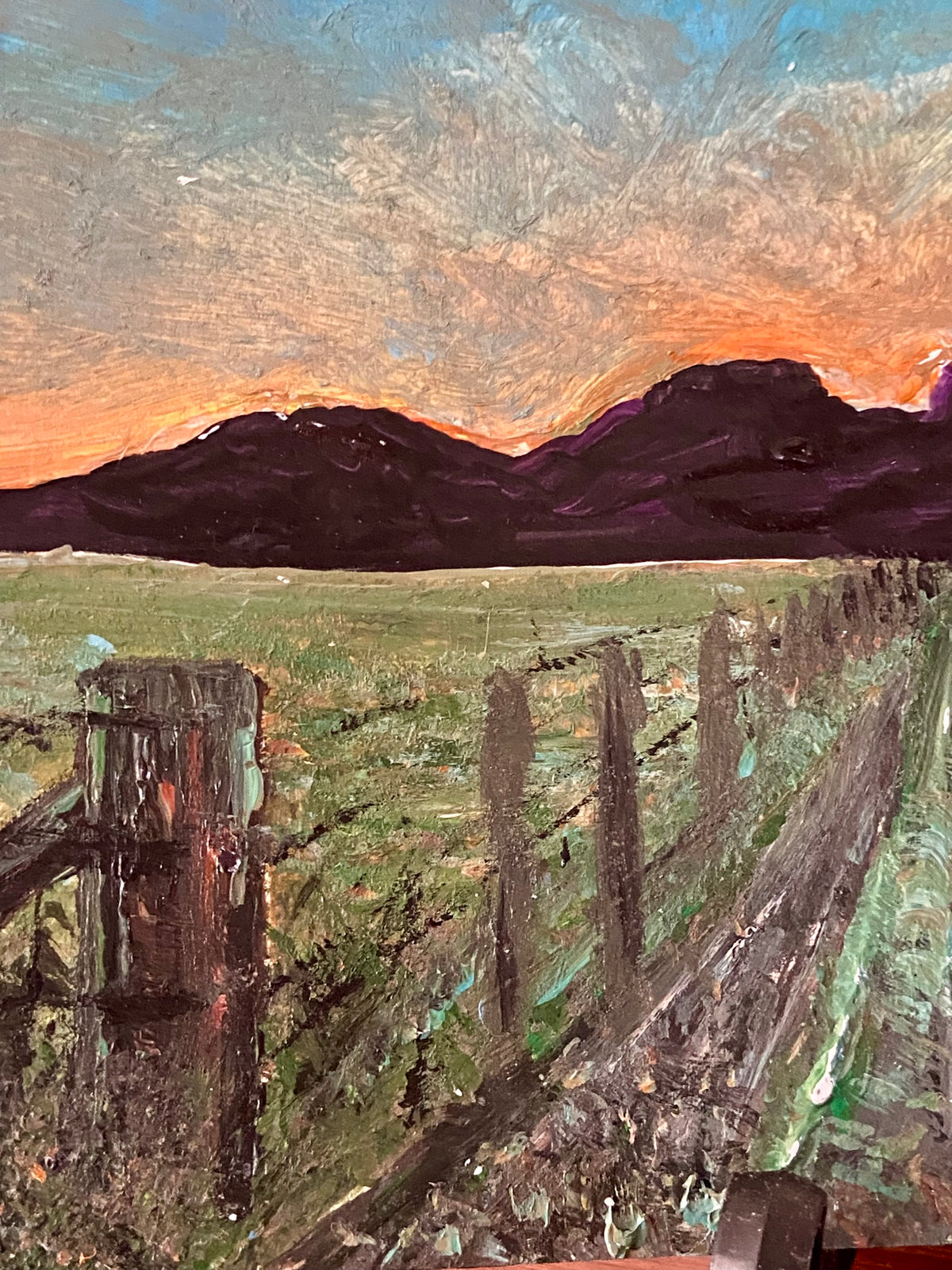 "Near Gloucester" original acrylic on card painting by Margo Humphries