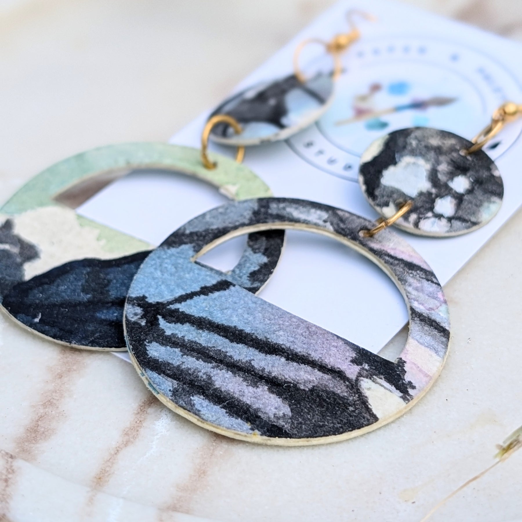 Butterfly Watercolour Earrings – Lightweight Paper Art Jewellery