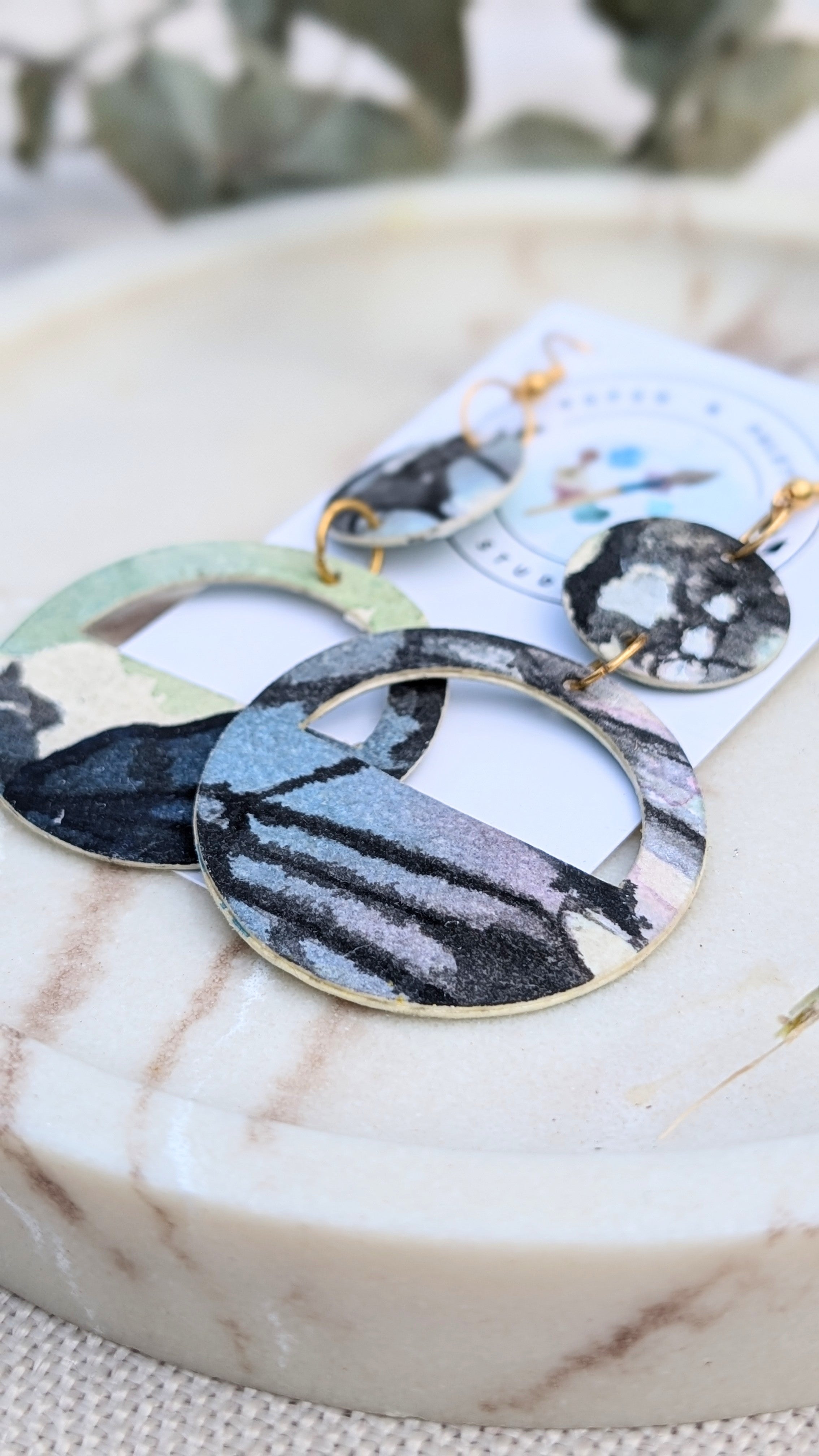 Butterfly Watercolour Earrings – Lightweight Paper Art Jewellery