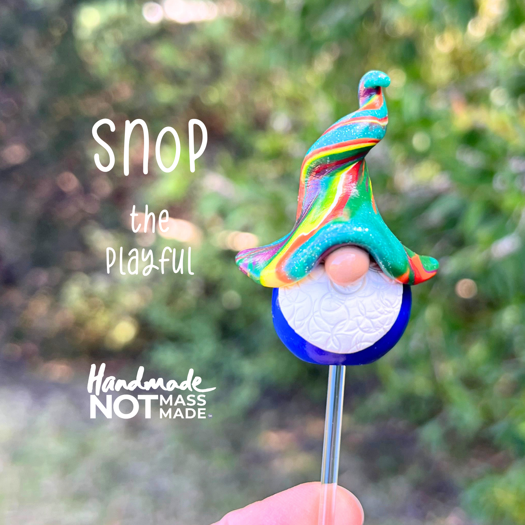 Whimsical polymer gnome trio - Frozzle, Kipper & Snop