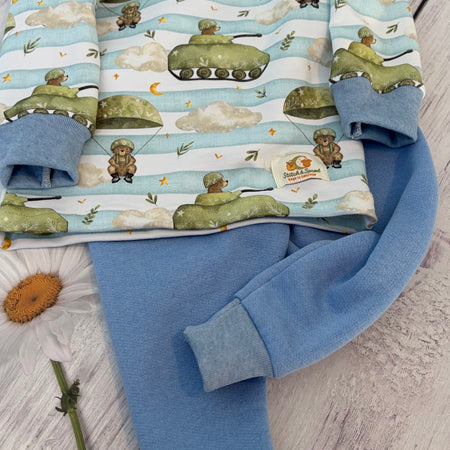 COMBAT BEARS STRIPE TOP & PANTS 6-9 months