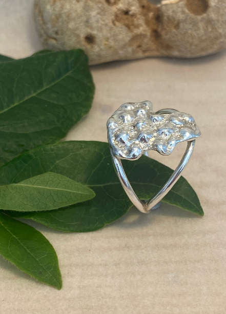 Coral Impressions Double Band Ring — Sterling Silver