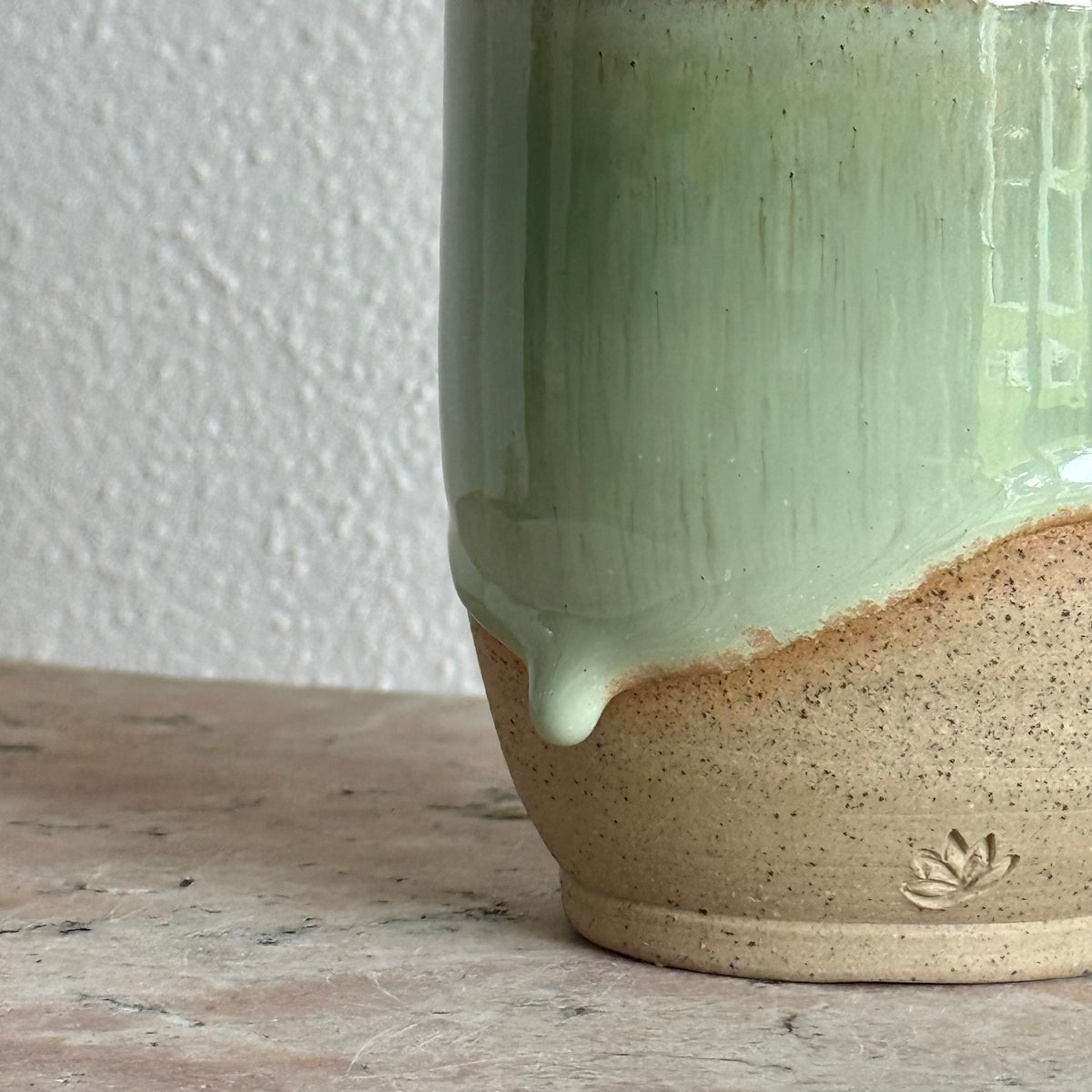 Meadow Green Ceramic Tumbler - Handmade Australian Stoneware - 300ml or 350ml