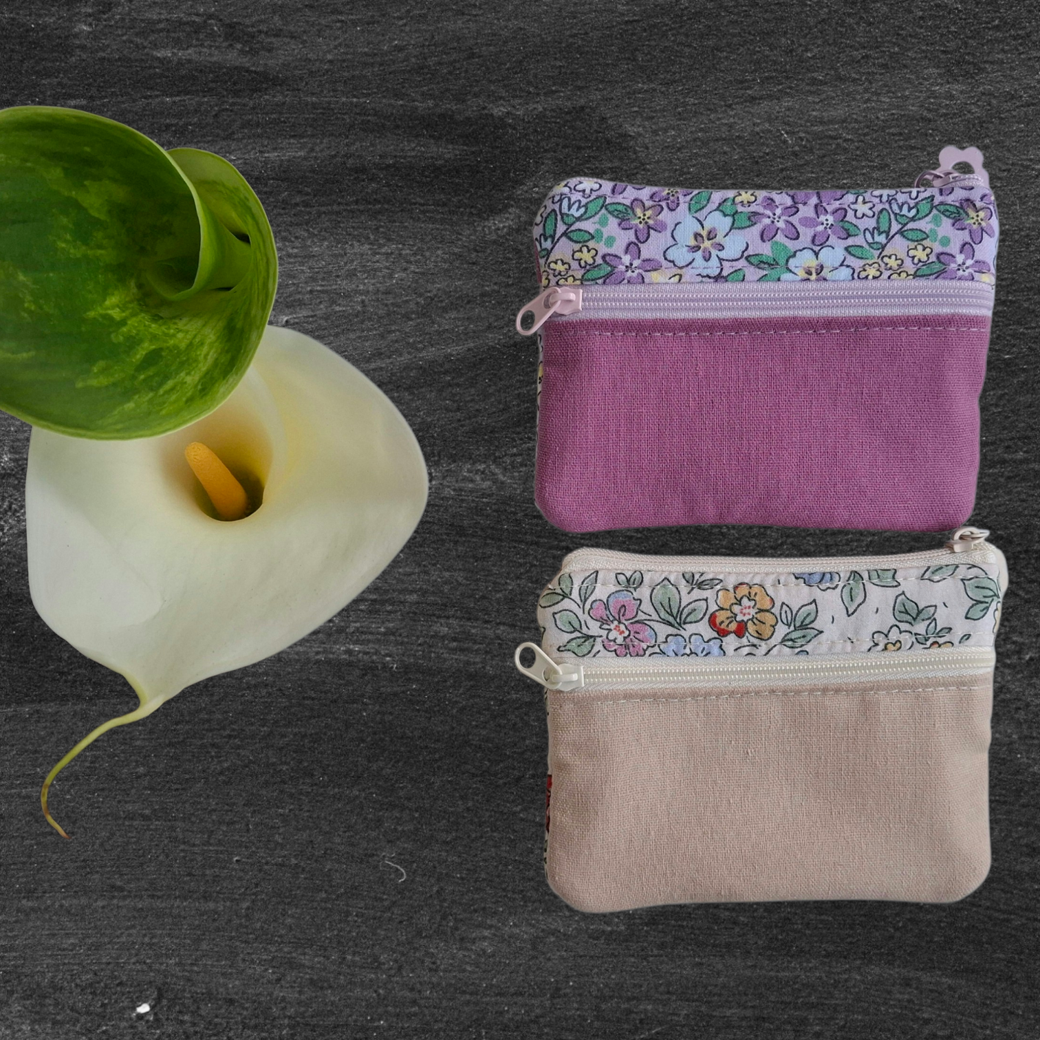 3-Zipper Coin Purse | Handmade Fabric Pouch | Custom Size Available