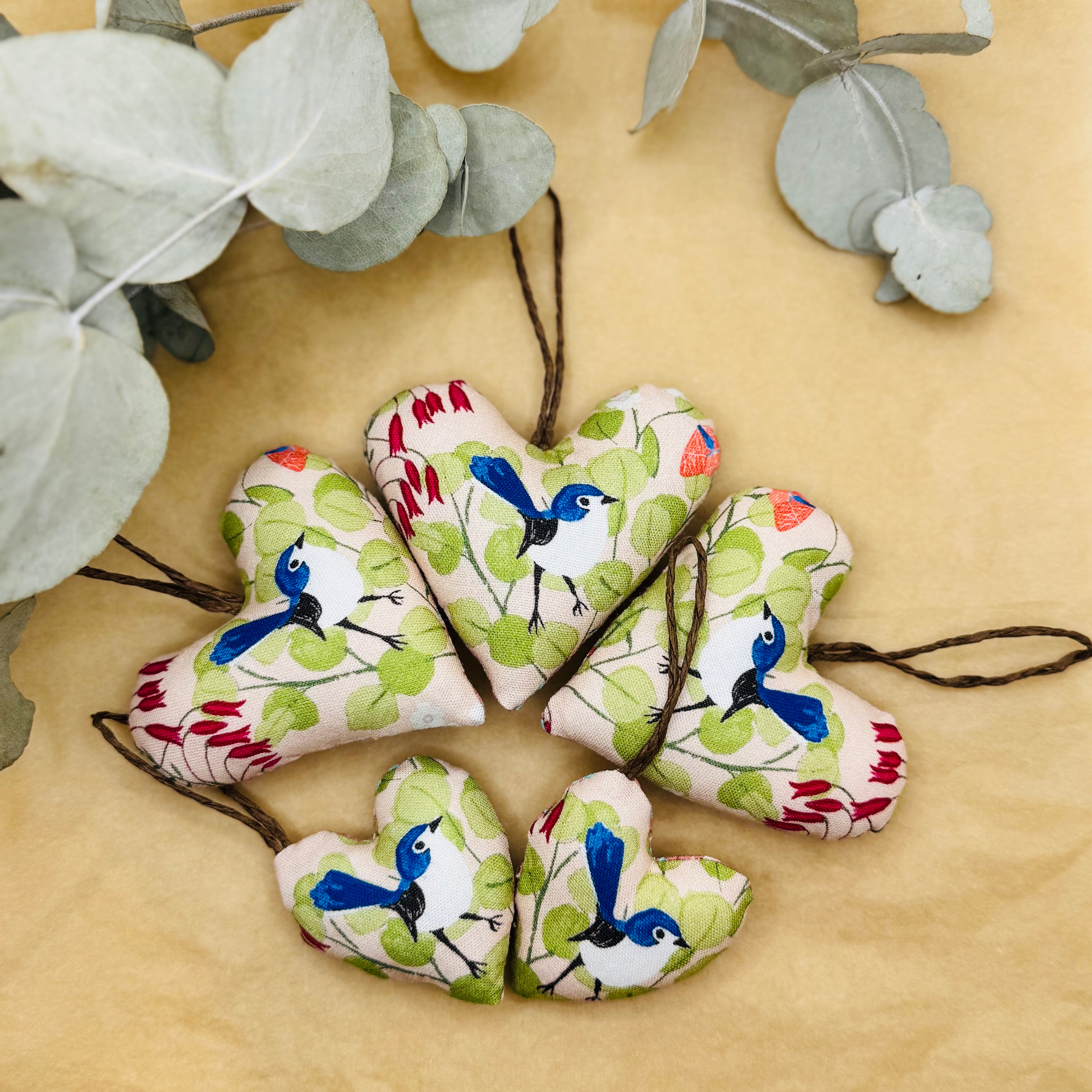 Handmade Superb Fairy Wren Hearts