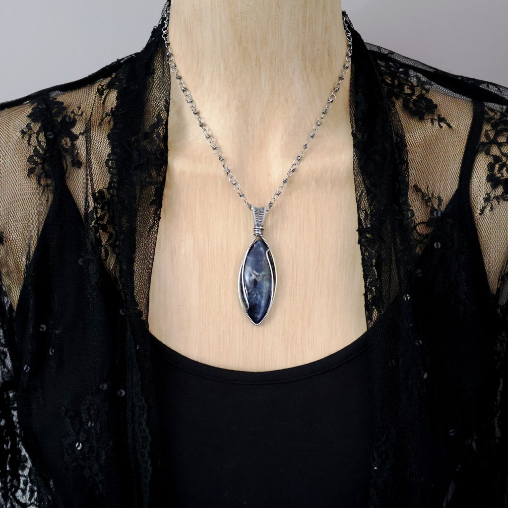 Sterling Silver Sodalite Pendant ~ Talisman of Insight