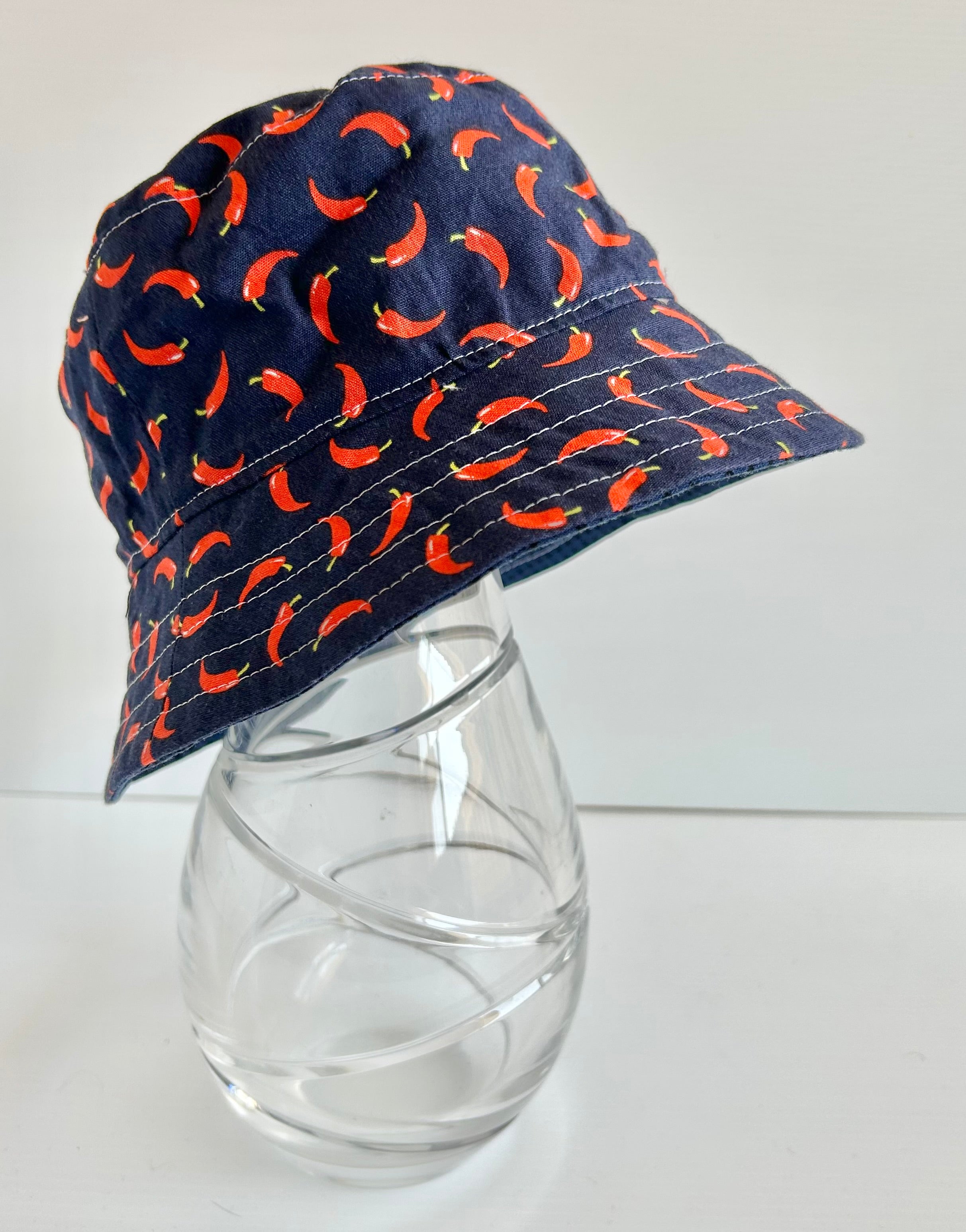 Ready to post- Small size regular brim hats with chin strap- reduced price