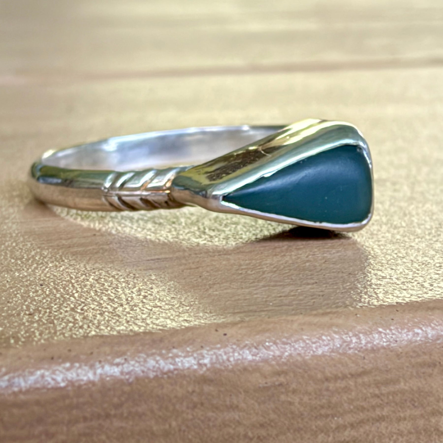 Pounamu Arrow Sterling Silver Ring