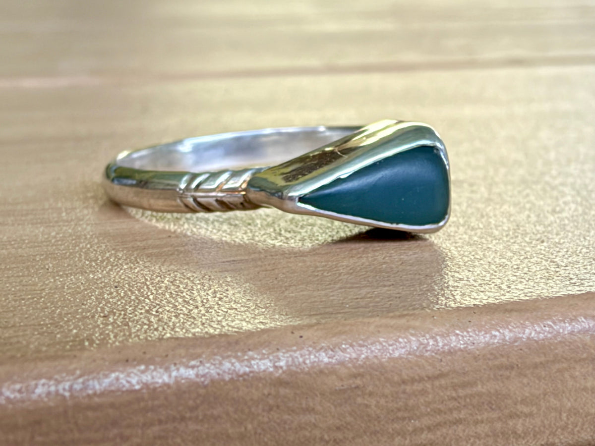 Pounamu Arrow Sterling Silver Ring