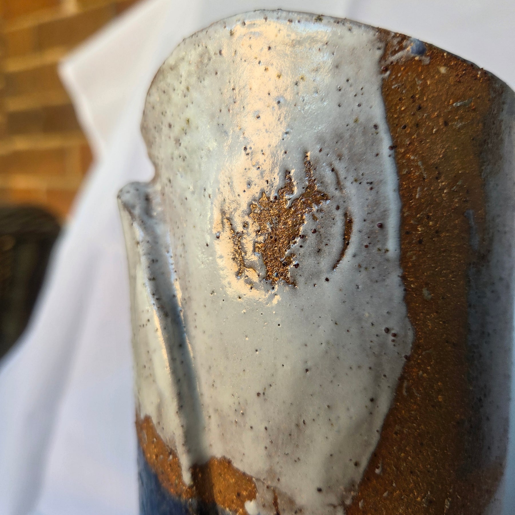 Tall cyclinder Vase - Earthenware hand built. 32cm tall  x 10cm