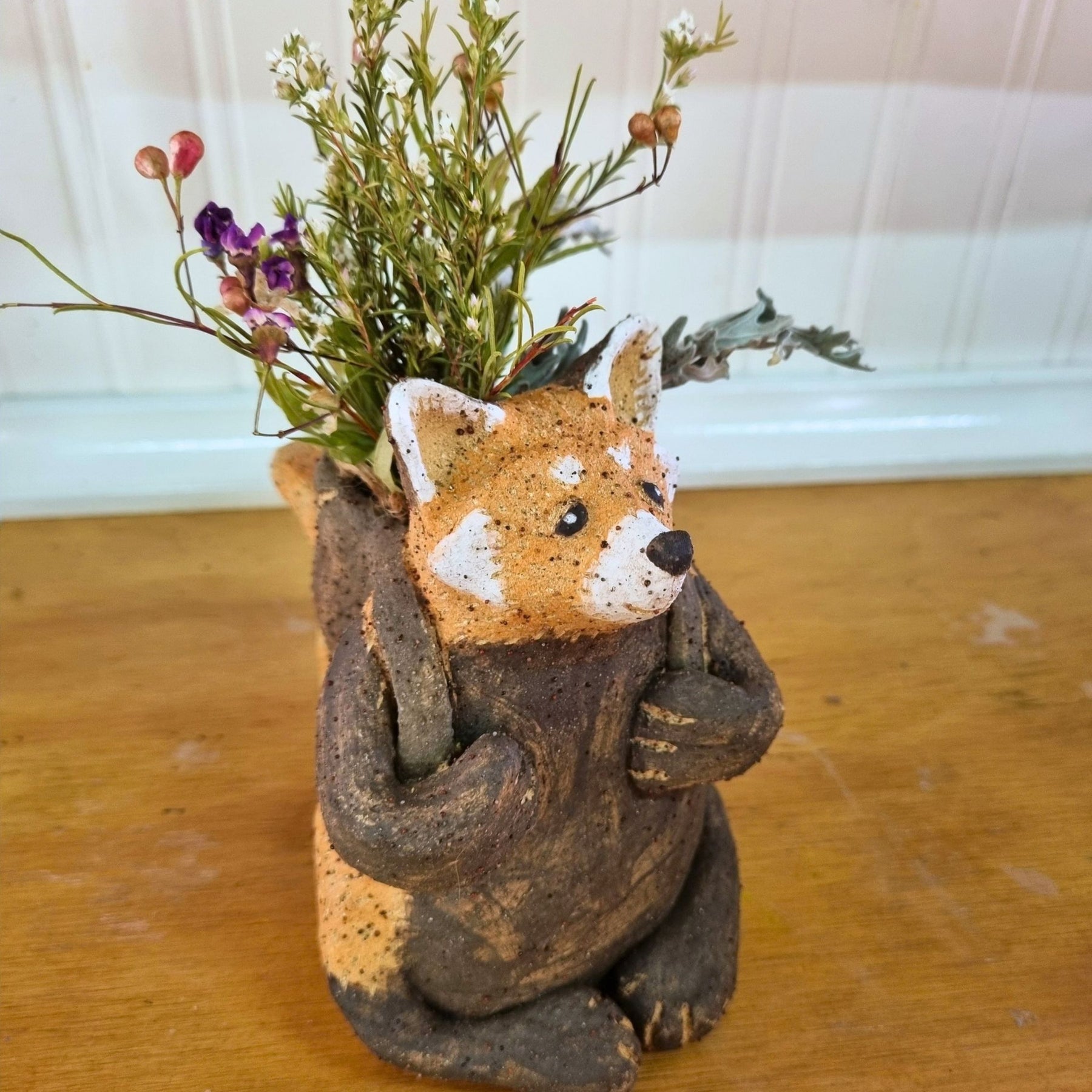 Backpack Buddies Ceramic Animal Vase Dried Flower Ornament