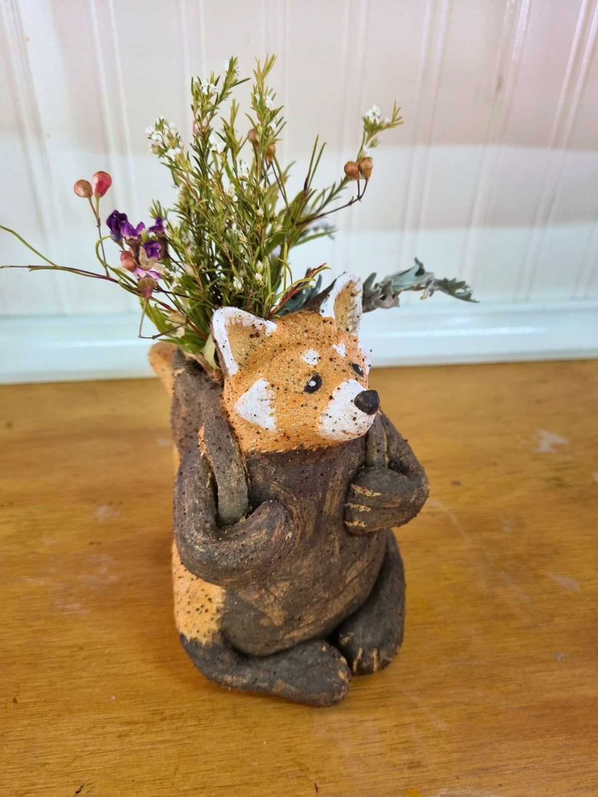 Backpack Buddies Ceramic Animal Vase Dried Flower Ornament