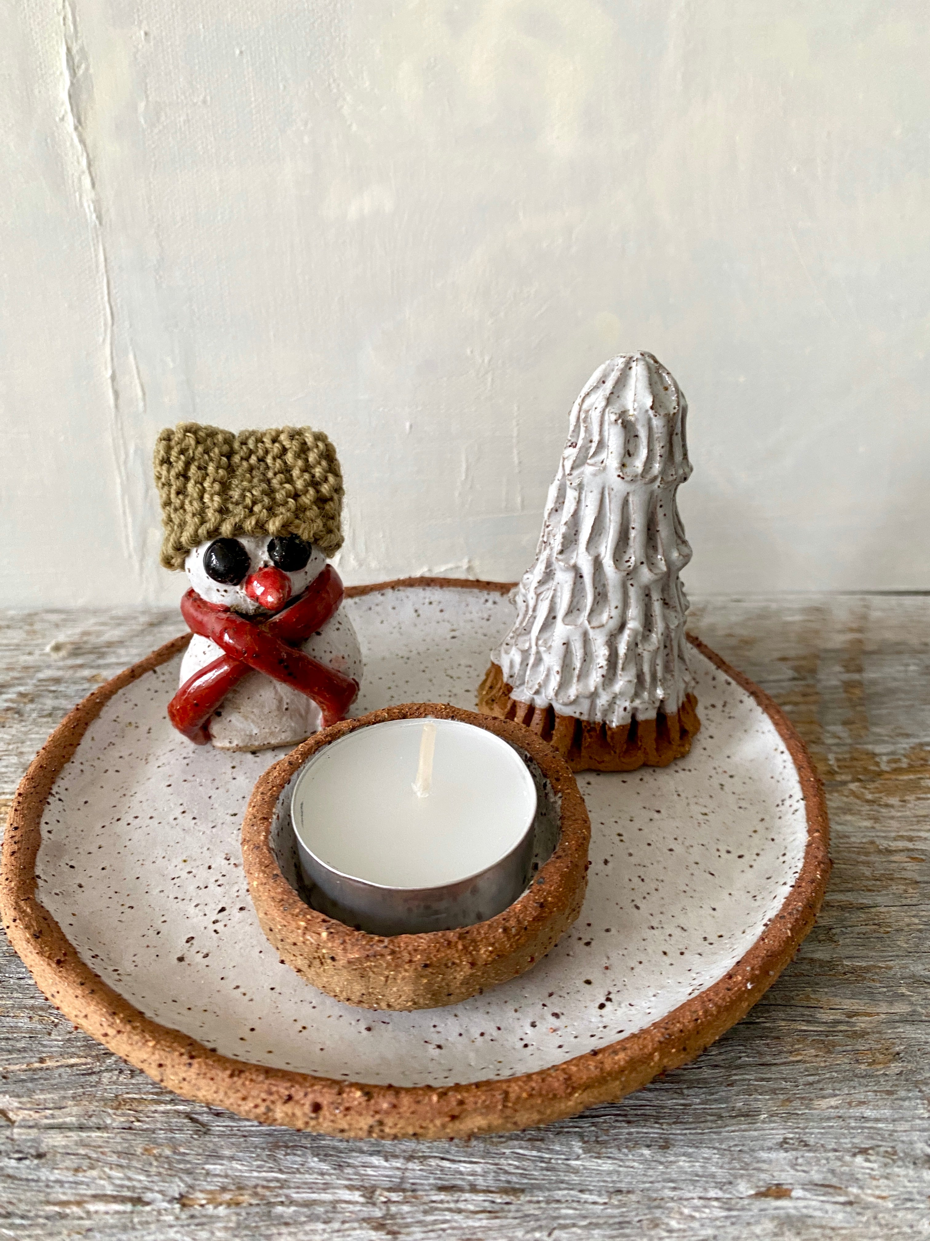 A Magic Christmas Set with Snowman, Tree & Candle