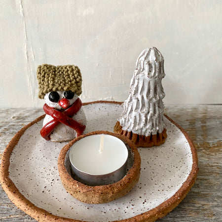 A Magic Christmas Set with Snowman, Tree & Candle