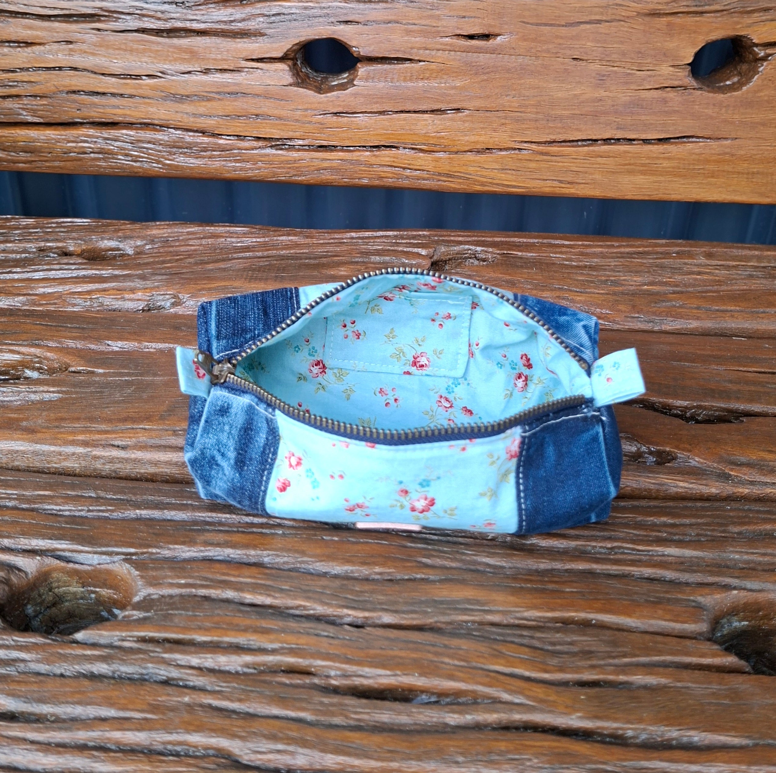 Recycled Denim Box Pouch