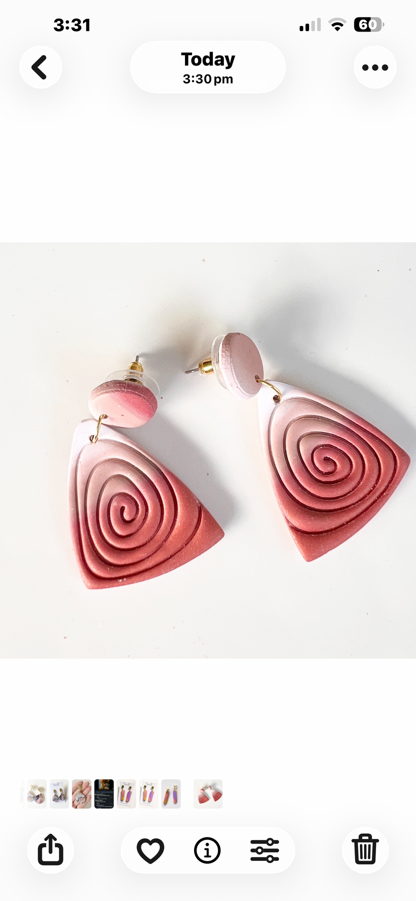 Earrings ~Dangles~Textured~Ombré ~Copper