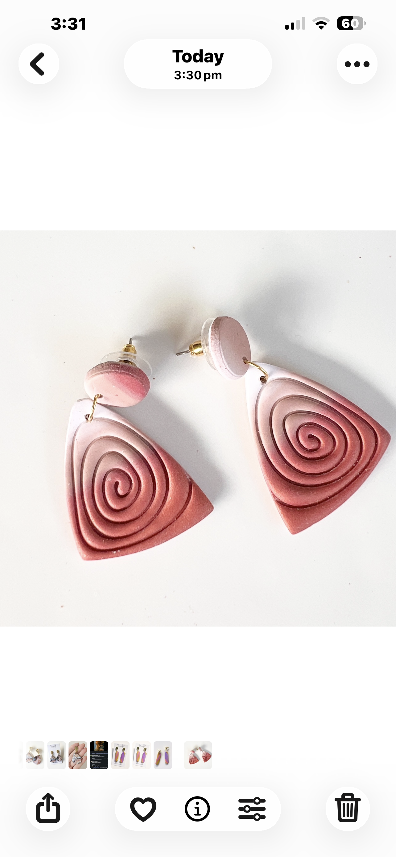 Earrings ~Dangles~Textured~Ombré ~Copper