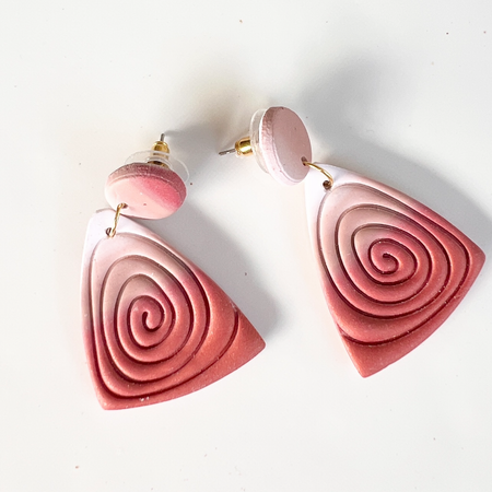 Earrings ~Dangles~Textured~Ombré ~Copper