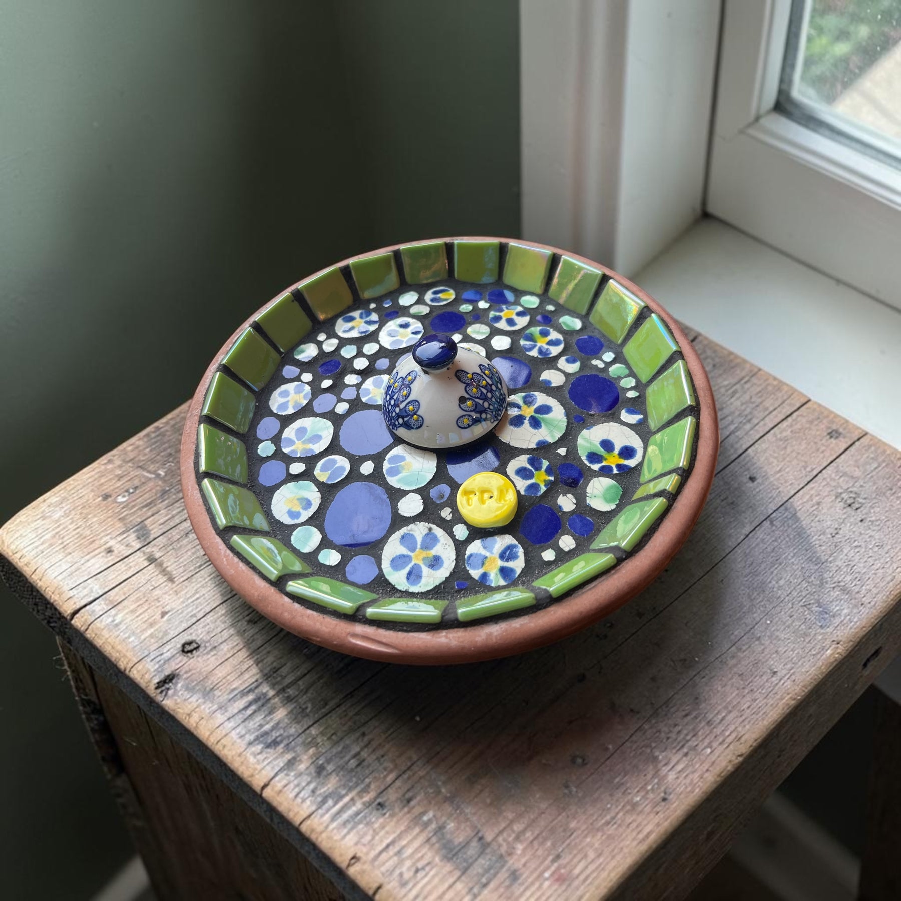 Mosaic Bee Bath.