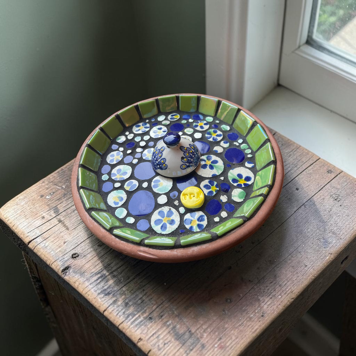Mosaic Bee Bath.
