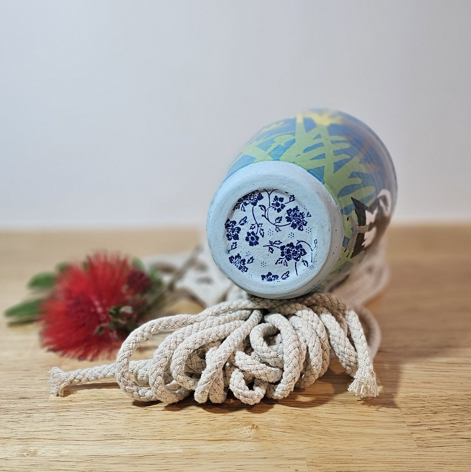 Magpie Vase (hand painted & decorated)