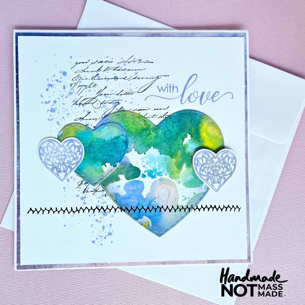 "With Love", blank greeting card