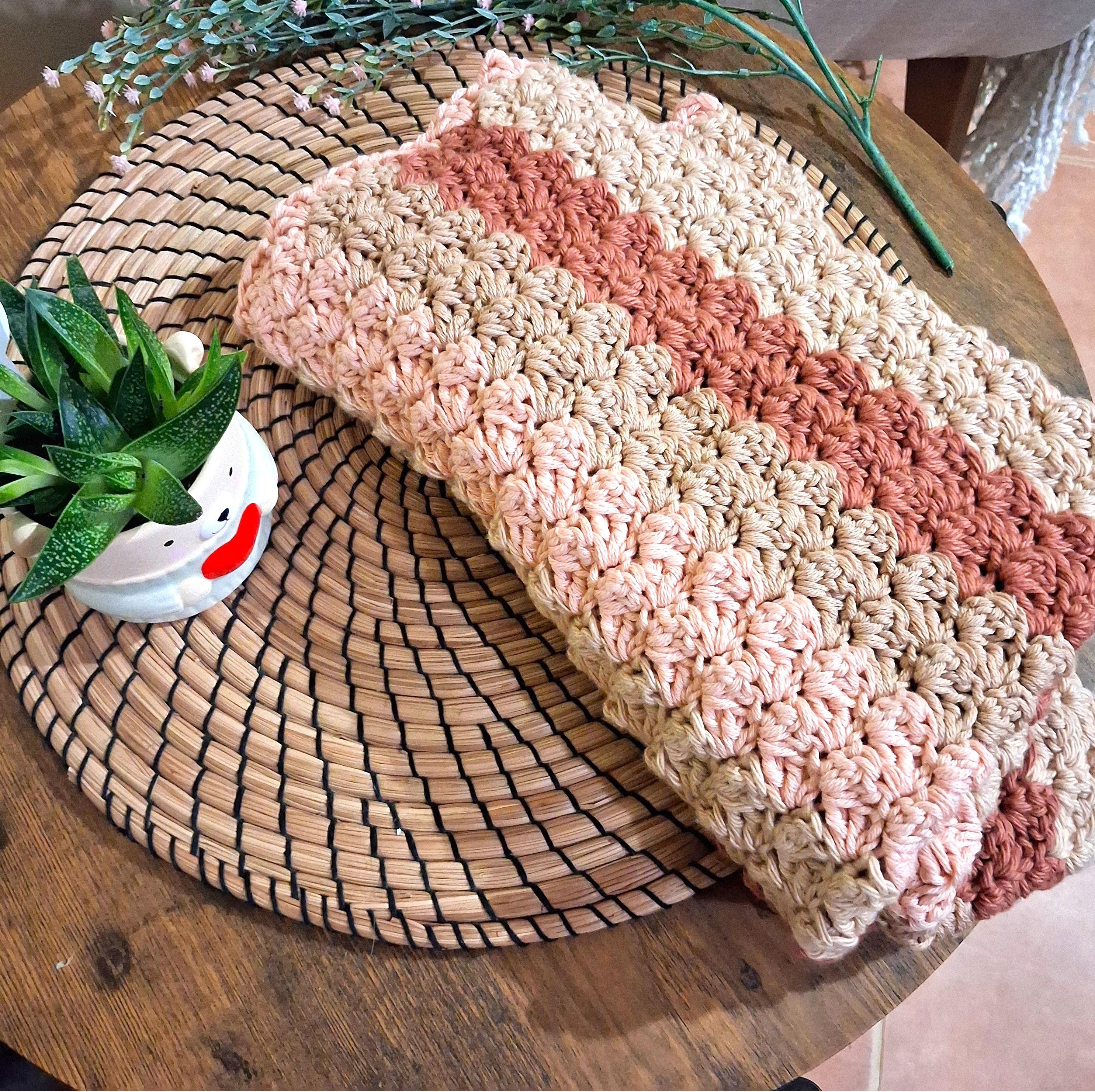 Handmade Crochet Pram Blanket - 100% Cotton