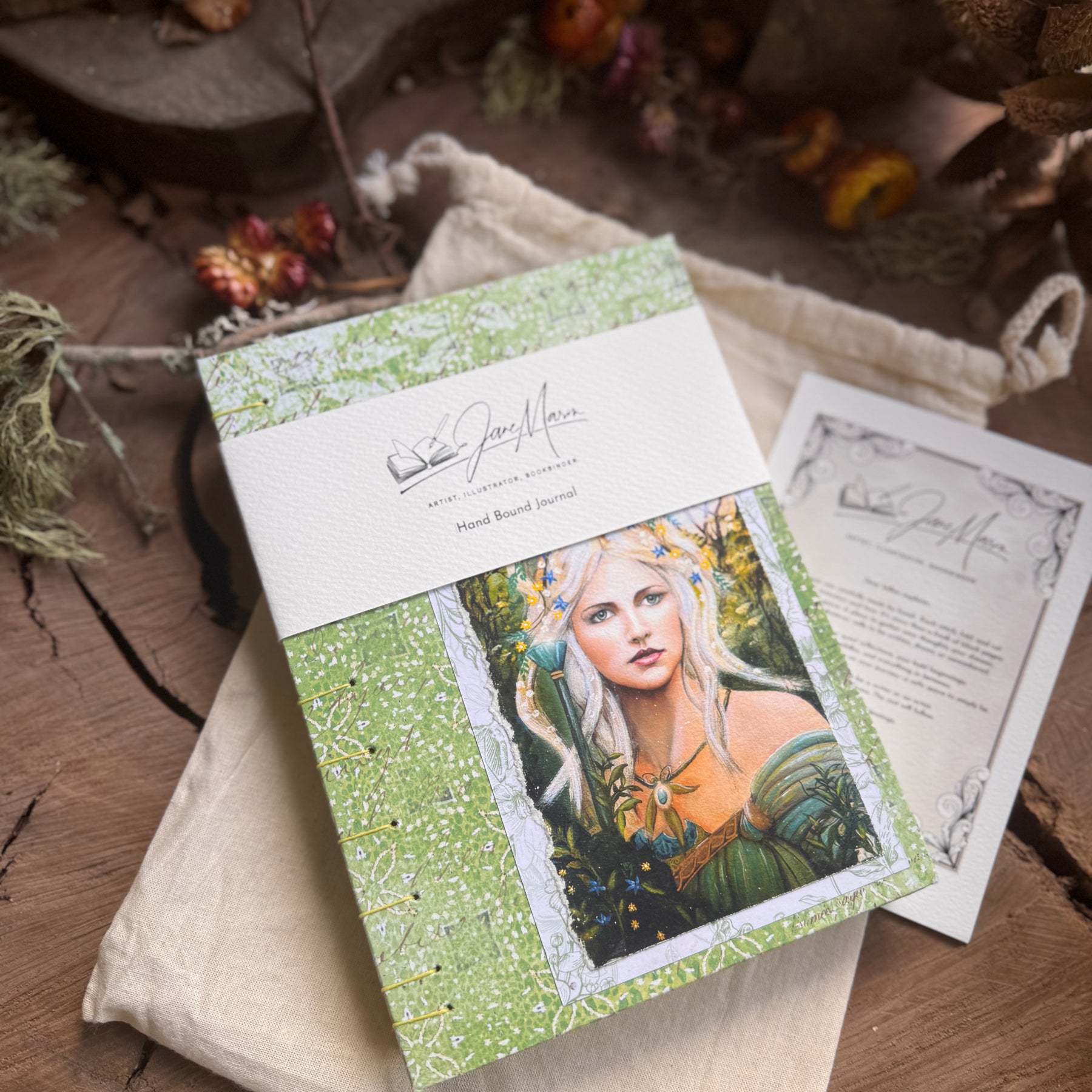 Aine, Queen of the Fairies - A5 Coptic Stitch Journal