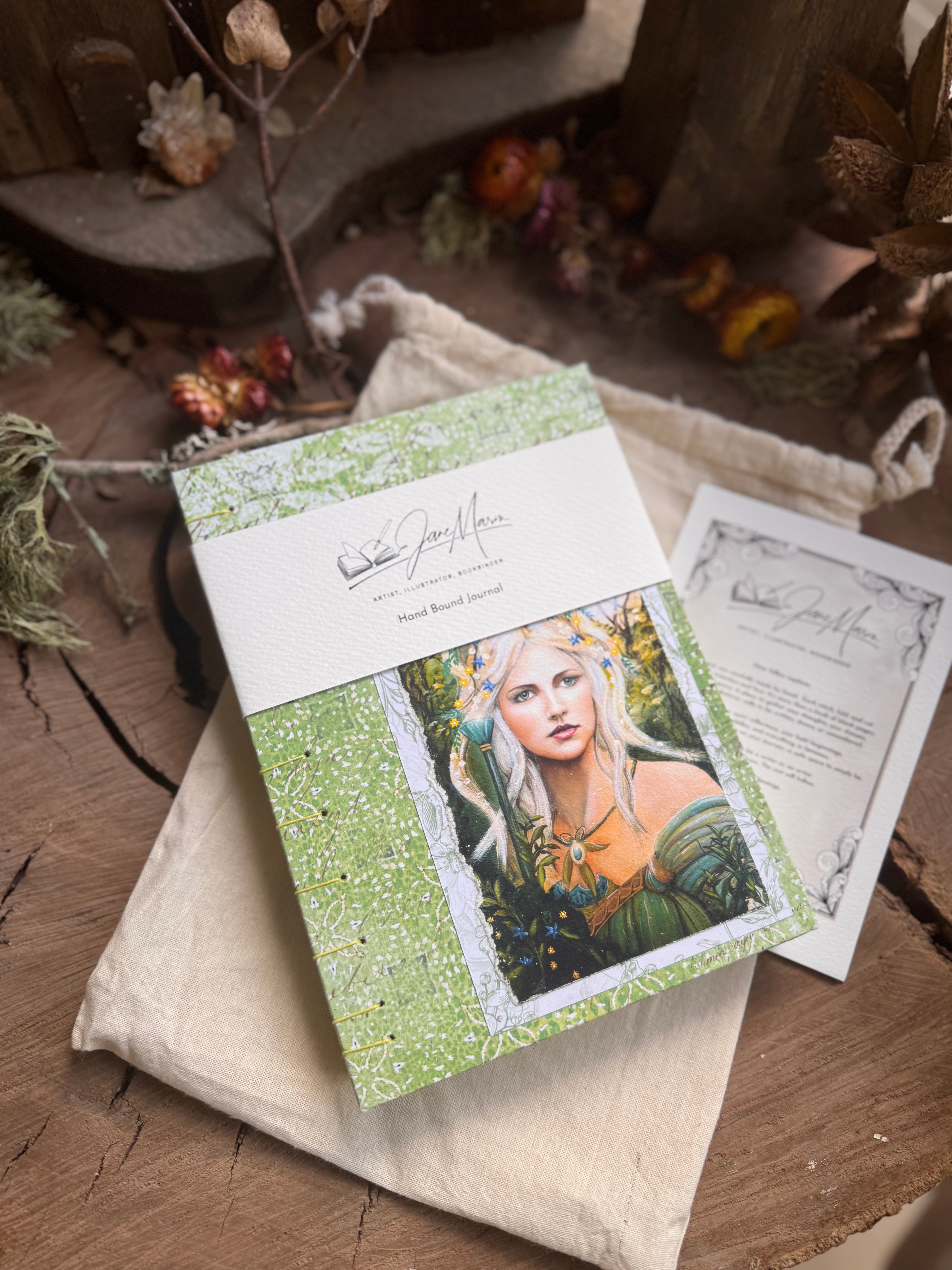 Aine, Queen of the Fairies - A5 Coptic Stitch Journal