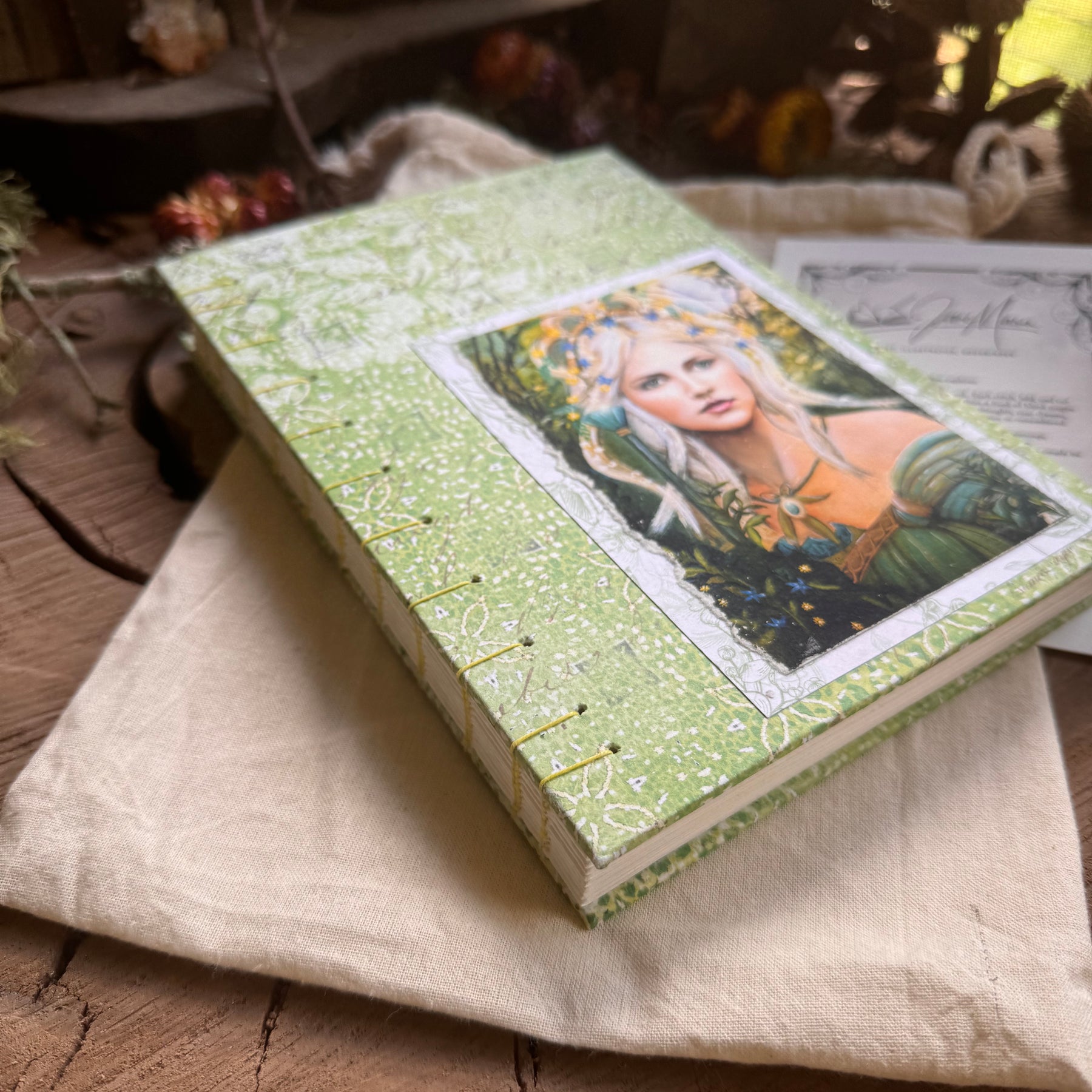 Aine, Queen of the Fairies - A5 Coptic Stitch Journal