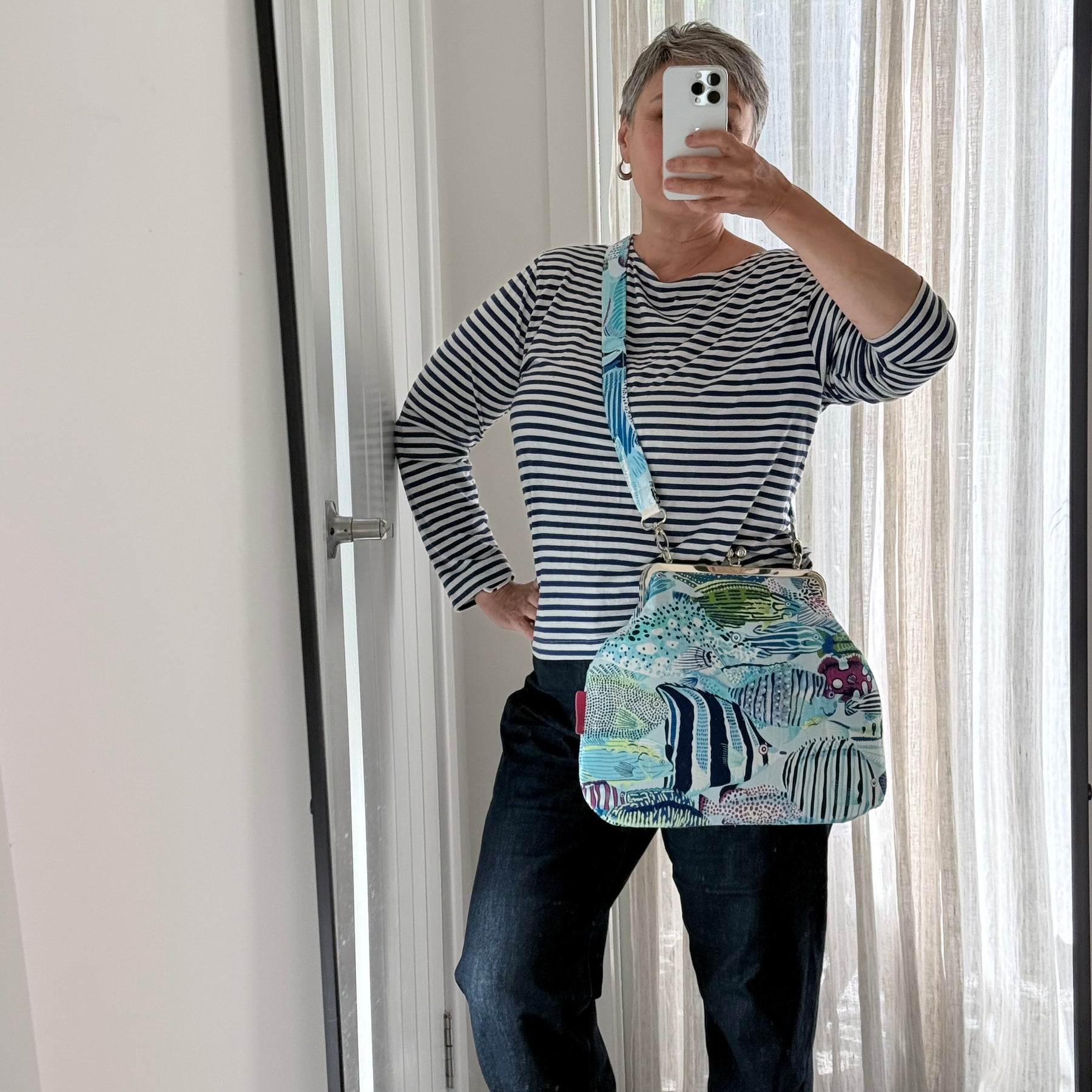 ‘Shoal’ metal frame oversized purse